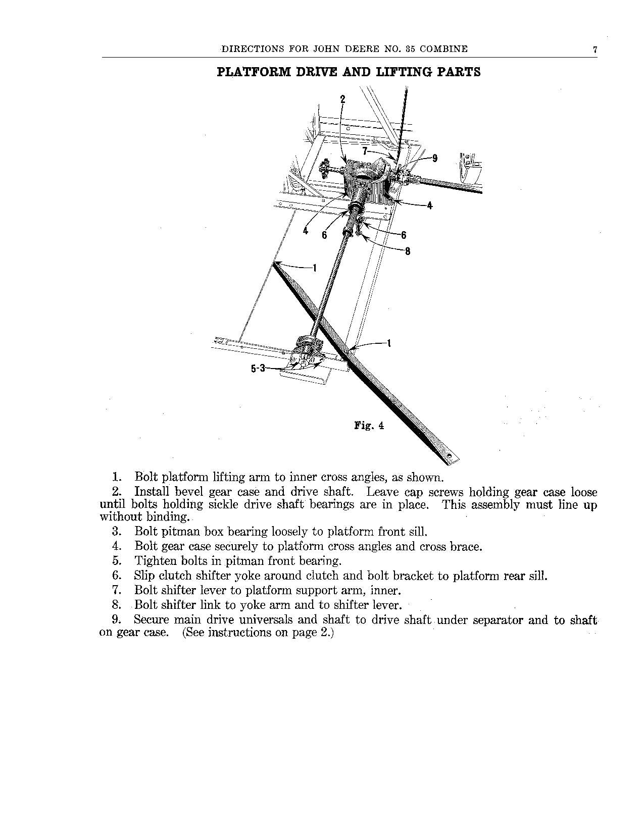 JOHN DEERE 35 MÄHDRESCHER-BETRIEBSHANDBUCH