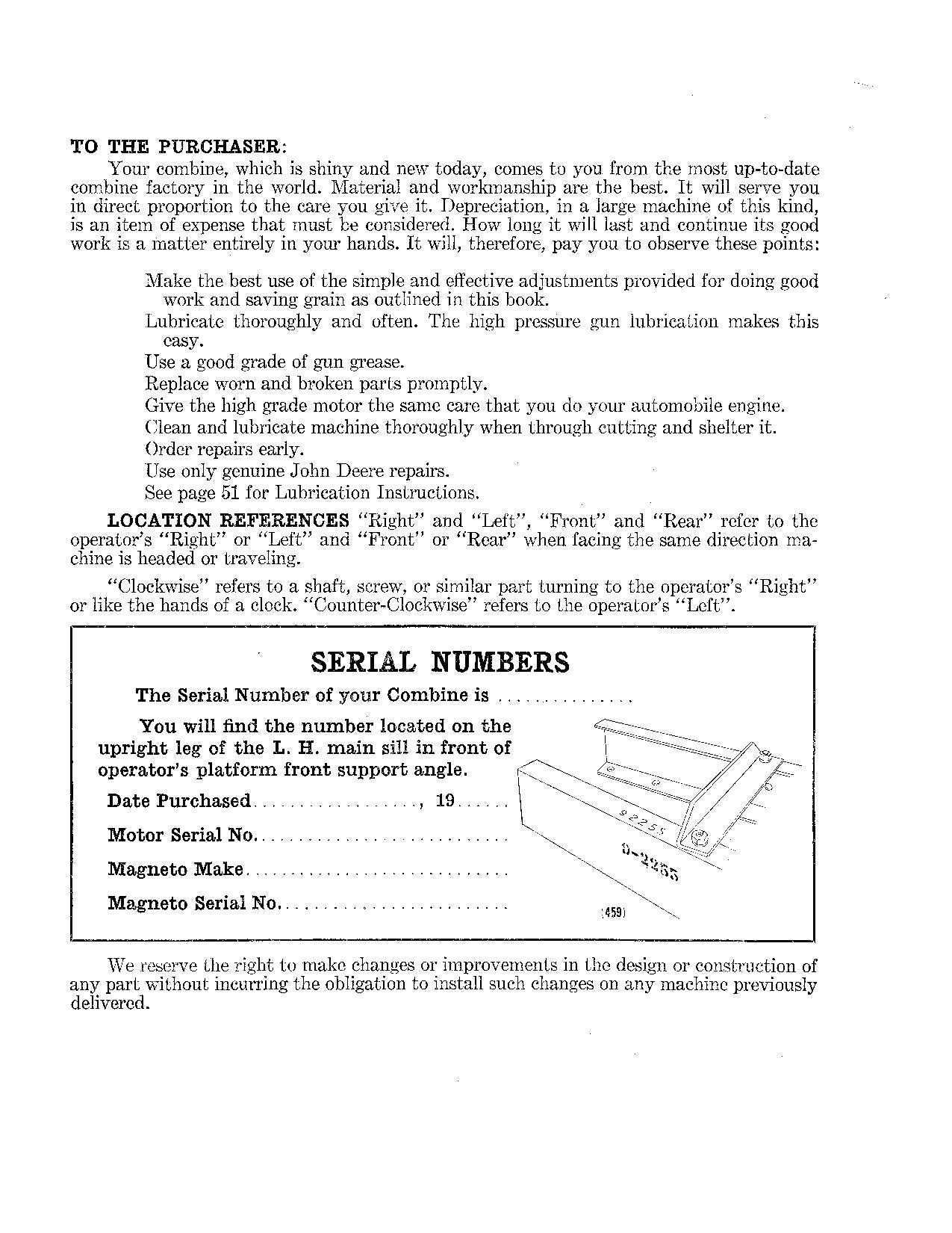 JOHN DEERE 9 COMBINE OPERATOR MANUAL