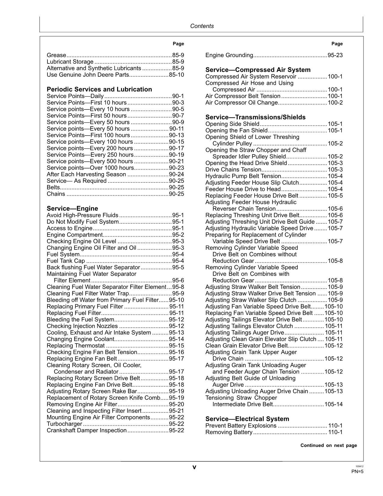 JOHN DEERE W330 MÄHDRESCHER-BETRIEBSHANDBUCH Nr. 2