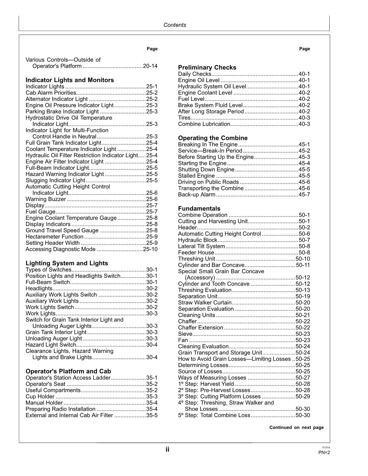 JOHN DEERE 1175 HYDRO 1175 COMBINE OPERATOR MANUAL