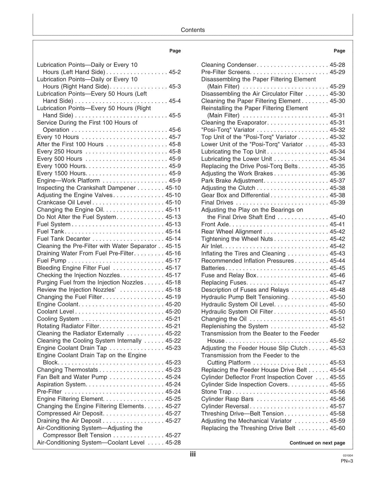 JOHN DEERE 1175 1165 COMBINE OPERATOR MANUAL