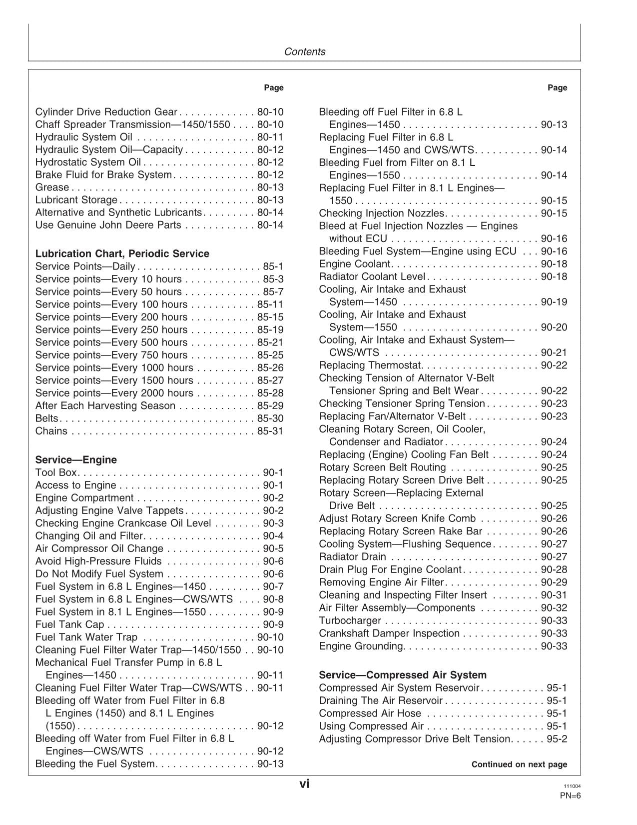 JOHN DEERE 1450 CWS 1550 CWS 1450 WTS 1550 WTS 1550 1450 COMBINE OPERATOR MANUAL