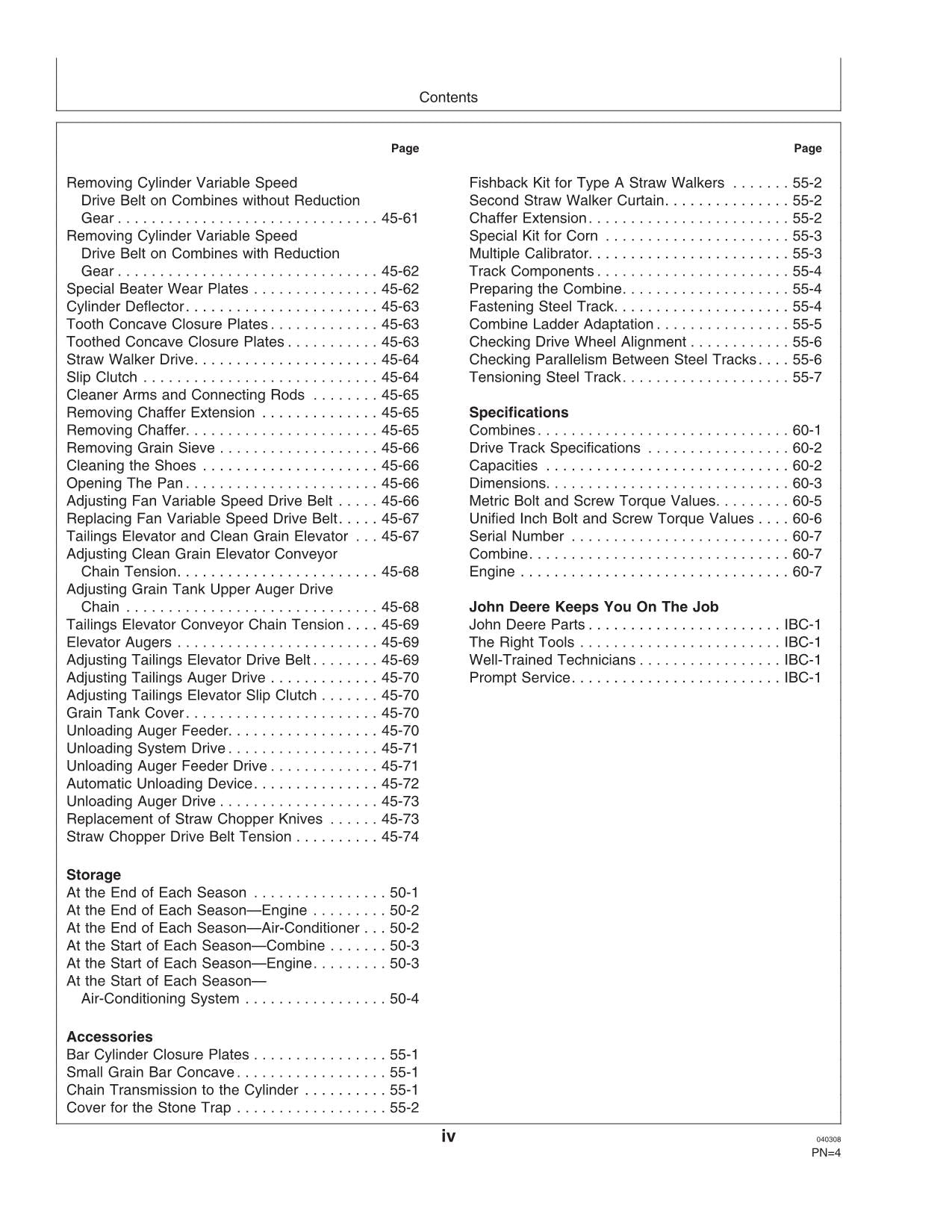 JOHN DEERE 1175 COMBINE OPERATOR MANUAL