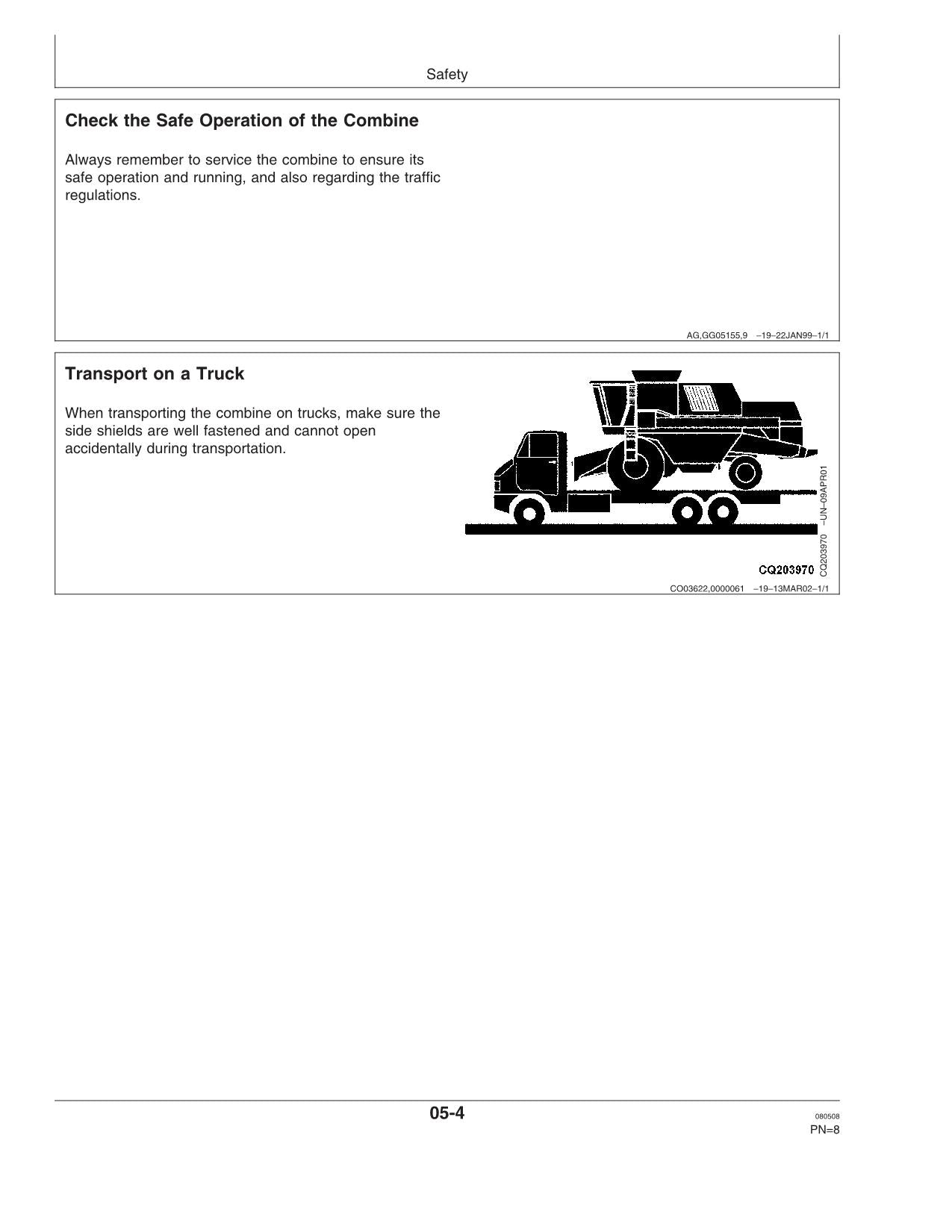 MANUEL D'UTILISATION DE LA MOISSONNEUSE-BATTEUSE JOHN DEERE 1165 1175