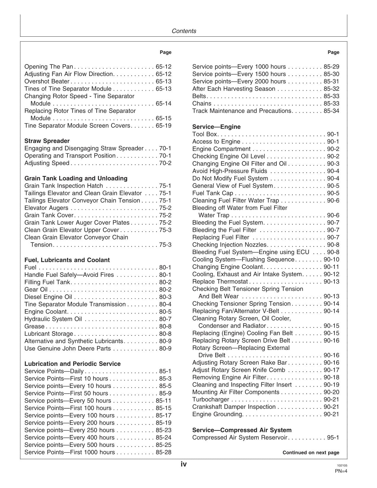 JOHN DEERE 1650 CTS MÄHDRESCHER-BETRIEBSHANDBUCH