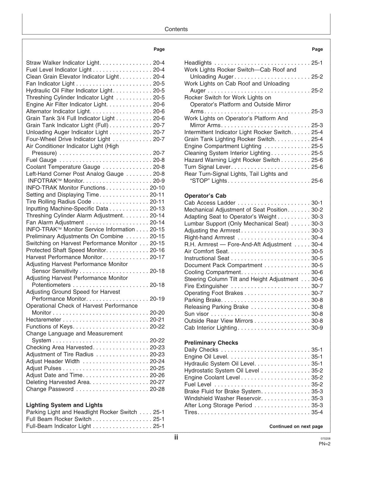 JOHN DEERE 1450 1550 COMBINE OPERATOR MANUAL