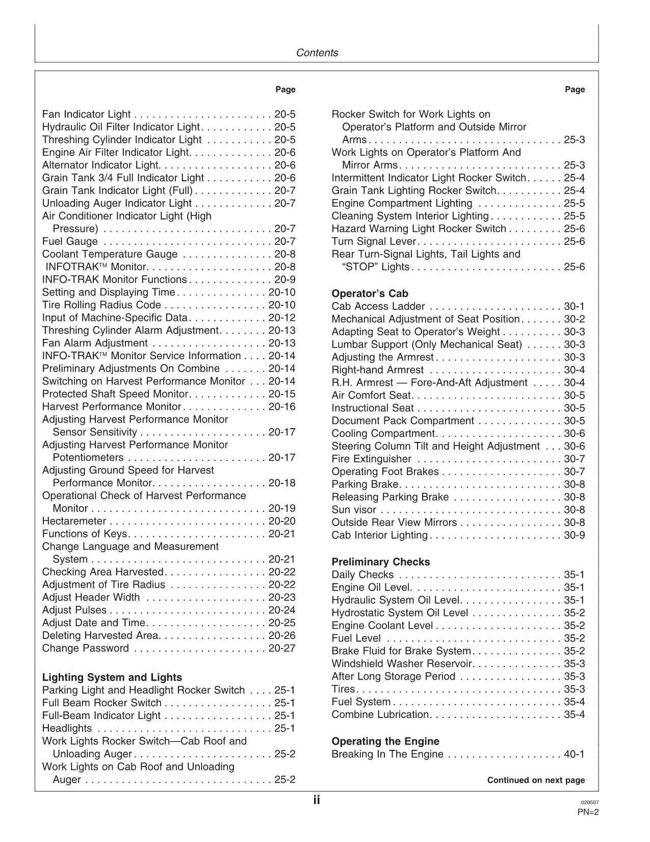 JOHN DEERE 1550 CWS 1450 CWS COMBINE OPERATOR MANUAL