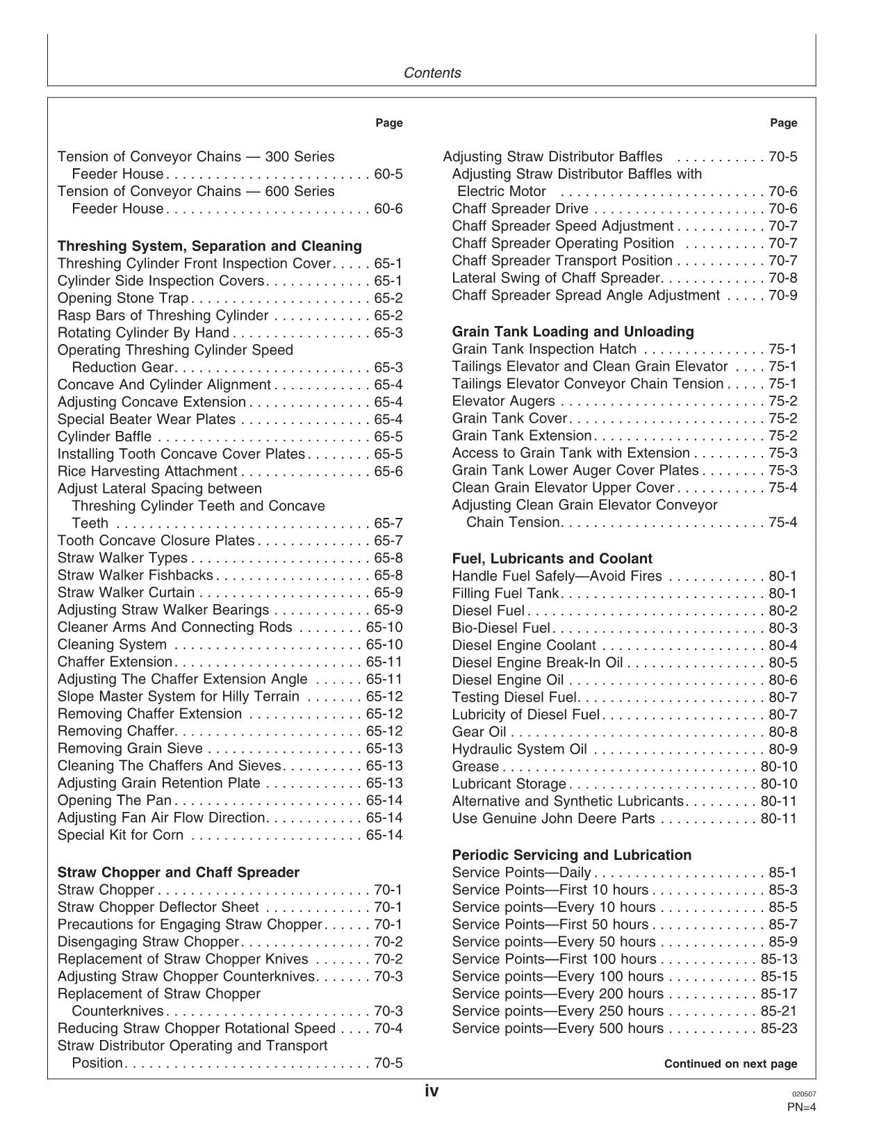 JOHN DEERE 1450 CWS MÄHDRESCHER-BETRIEBSHANDBUCH