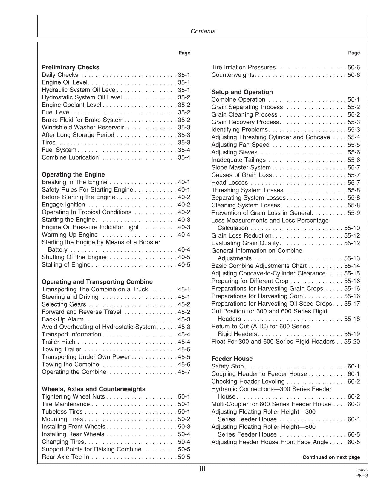 JOHN DEERE 1450 CWS COMBINE OPERATOR MANUAL