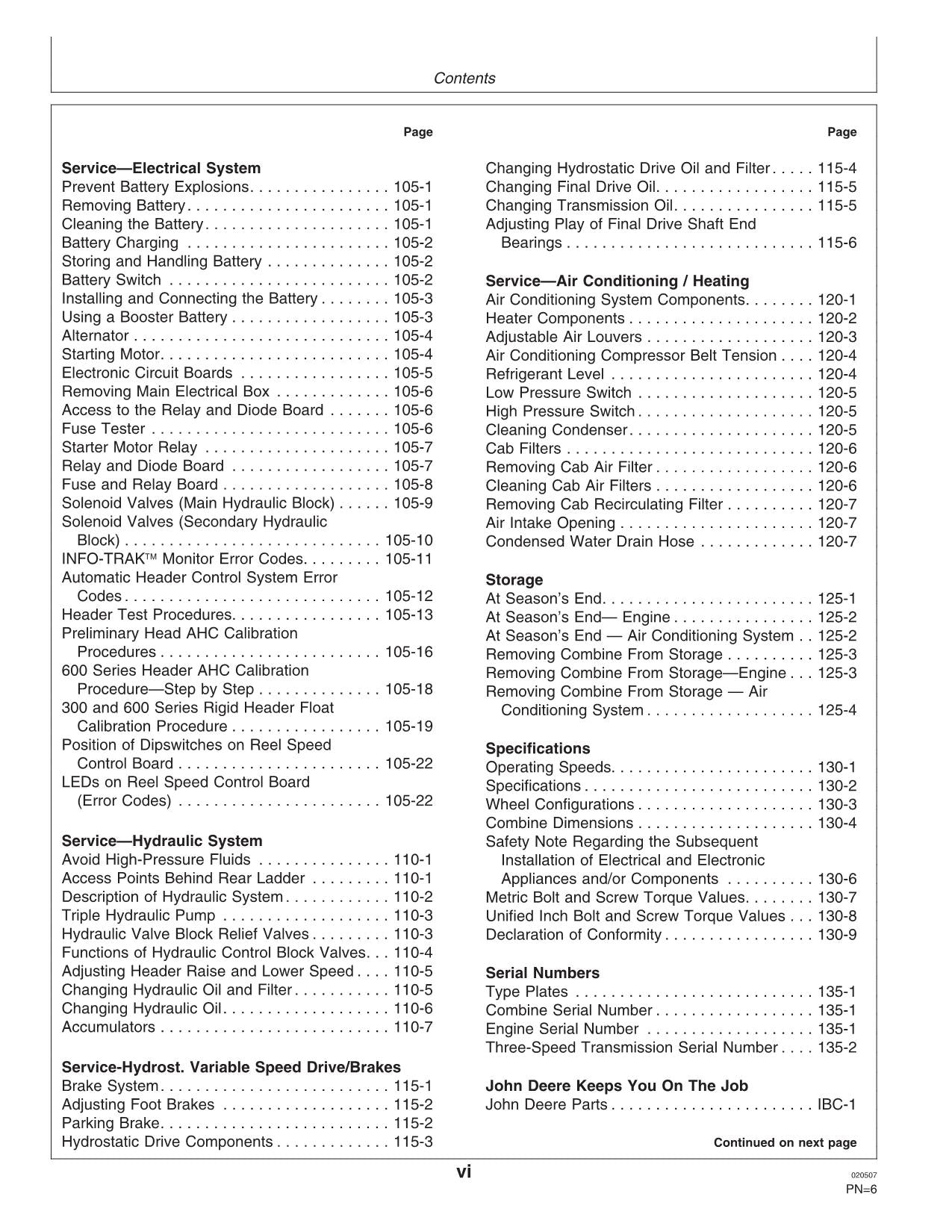 JOHN DEERE 1450 CWS MÄHDRESCHER-BETRIEBSHANDBUCH