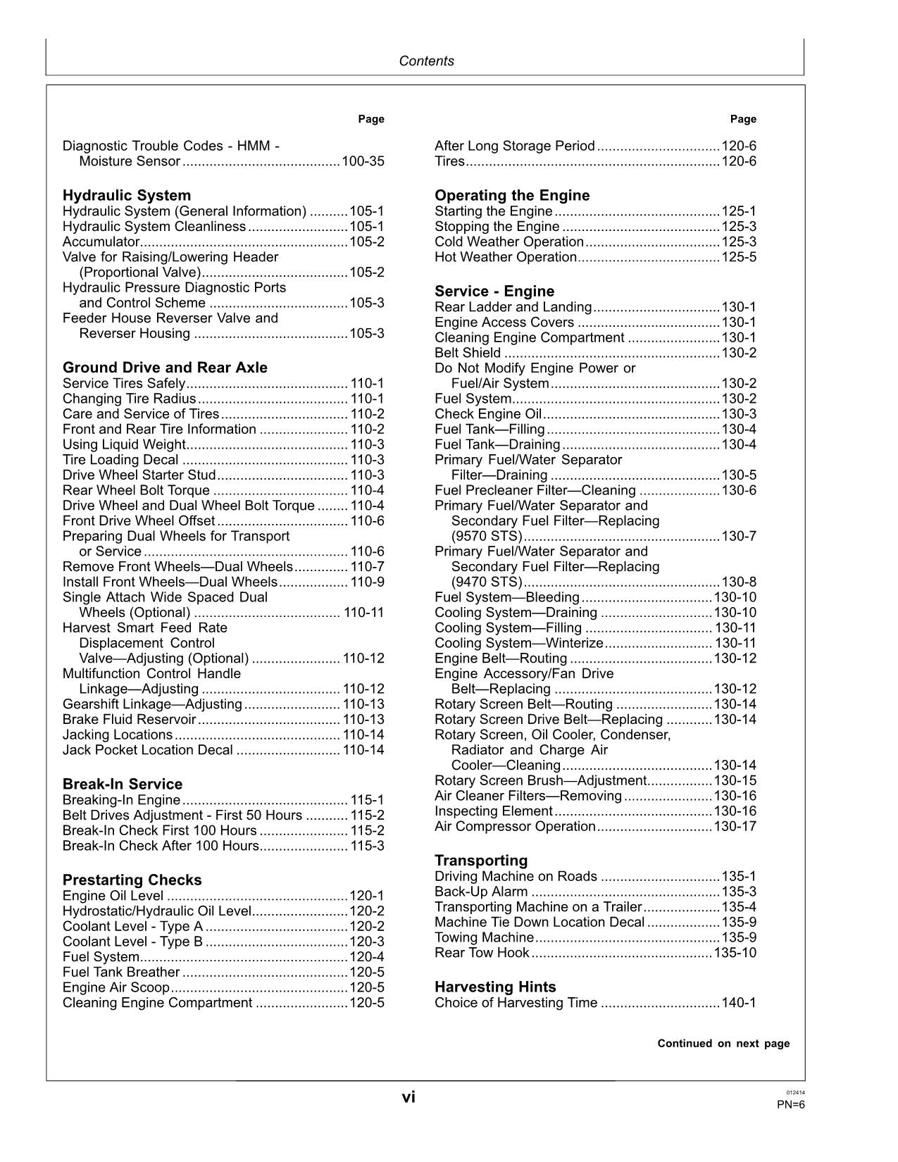 JOHN DEERE 9570 STS 9470 STS COMBINE OPERATOR MANUAL