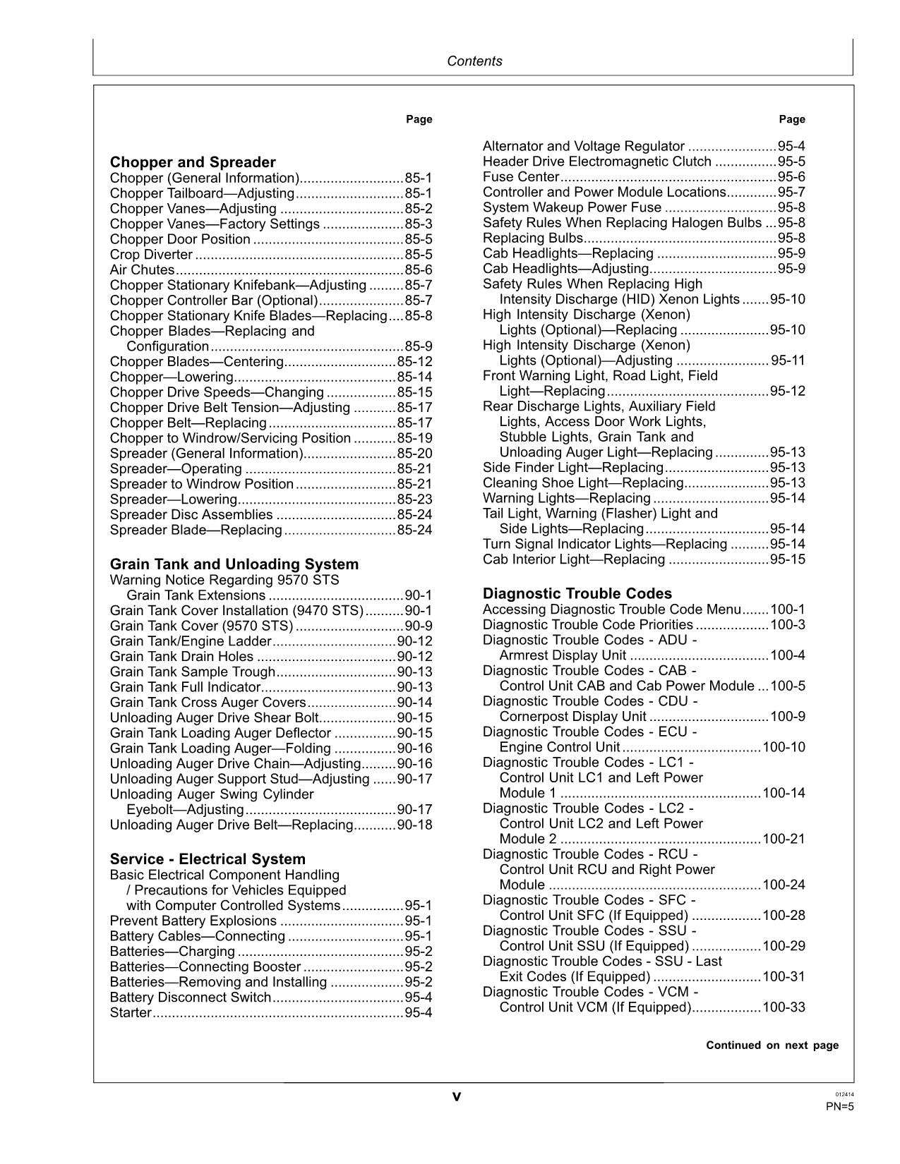 JOHN DEERE 9570 STS 9470 STS COMBINE OPERATOR MANUAL