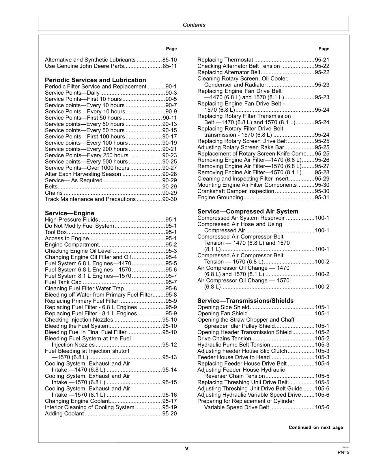 JOHN DEERE 1470 1570 COMBINE OPERATOR MANUAL