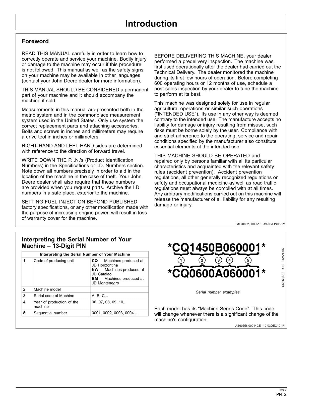 JOHN DEERE 1470 1570 COMBINE OPERATOR MANUAL