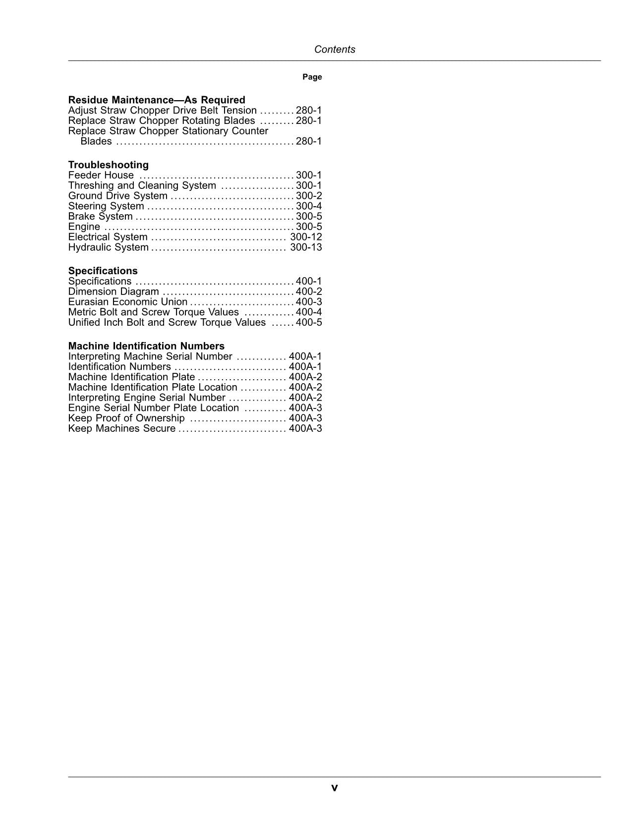 JOHN DEERE W430 COMBINE OPERATOR MANUAL