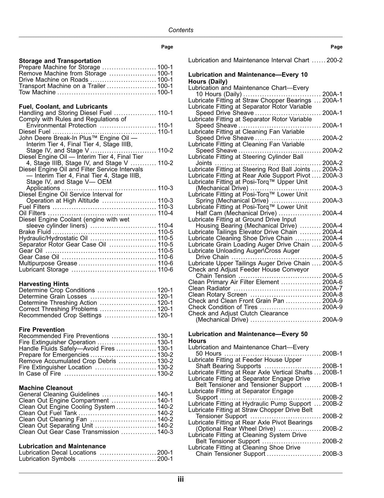 JOHN DEERE R230 COMBINE OPERATOR MANUAL