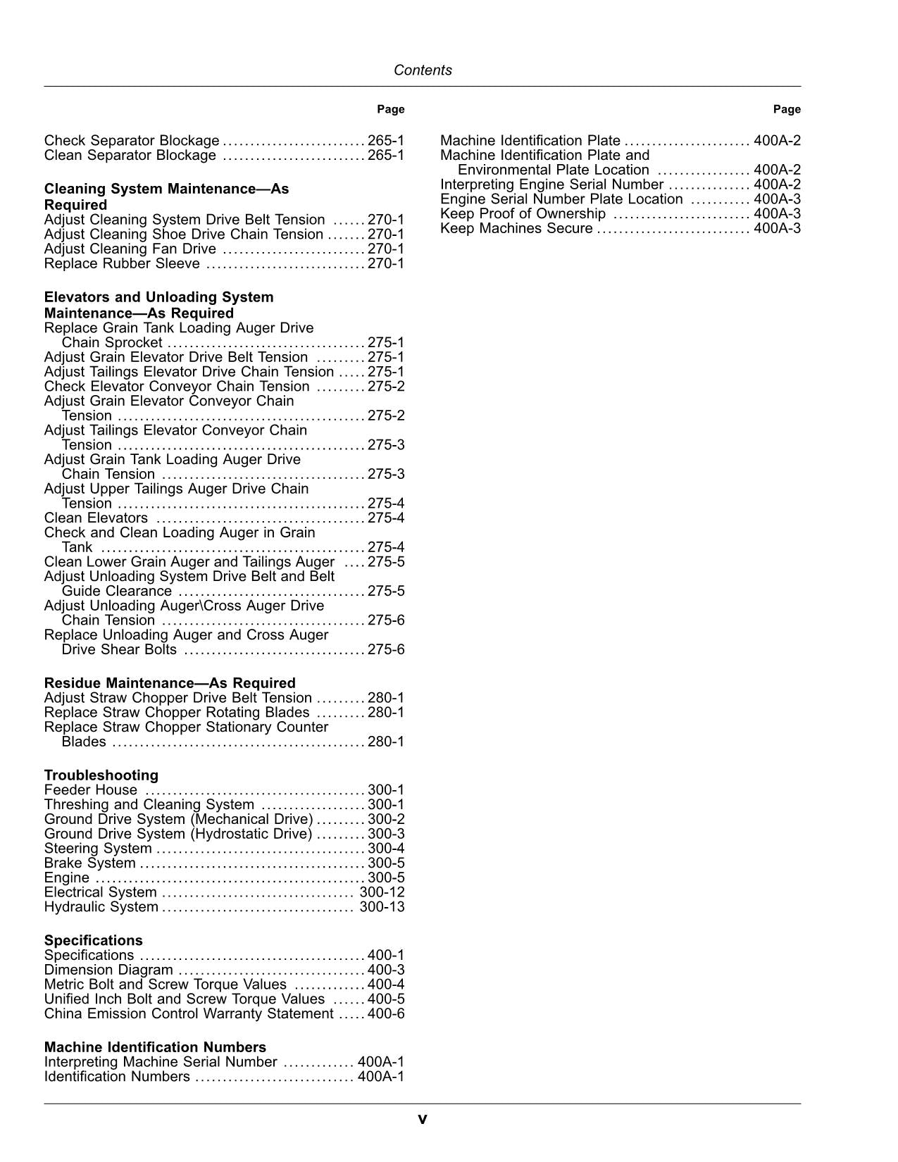 JOHN DEERE R230 COMBINE OPERATOR MANUAL