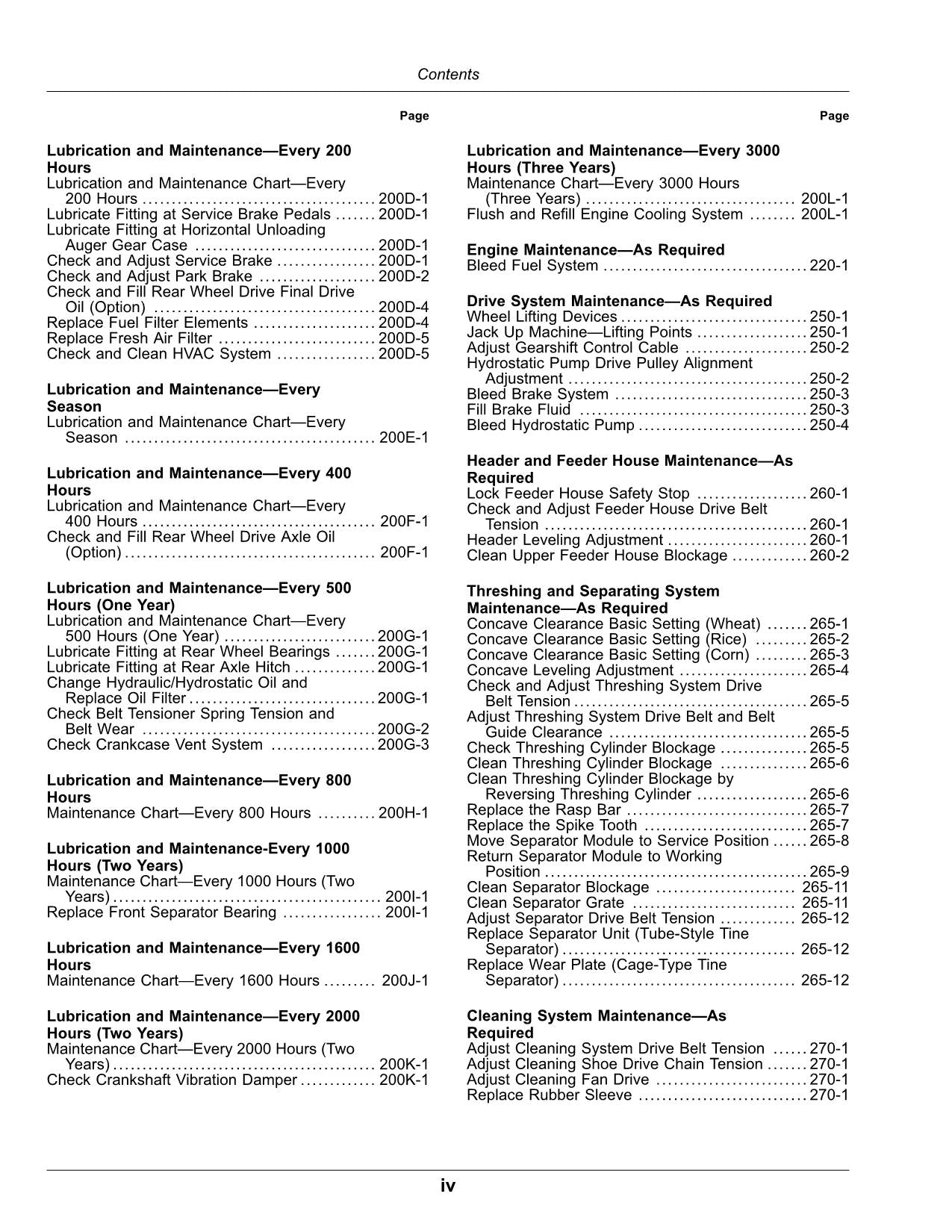 JOHN DEERE C1 200 COMBINE OPERATOR MANUAL