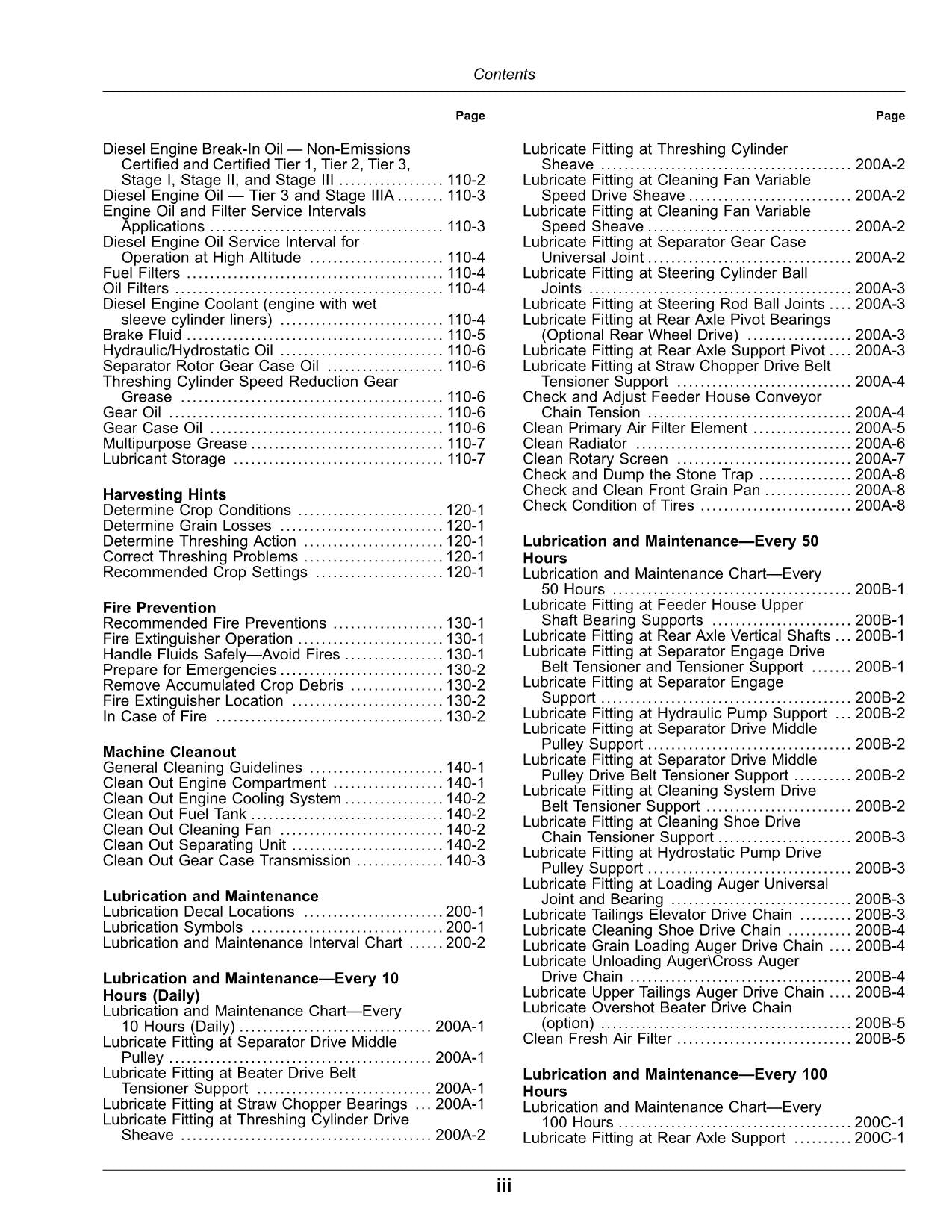 JOHN DEERE C2 300 COMBINE OPERATOR MANUAL