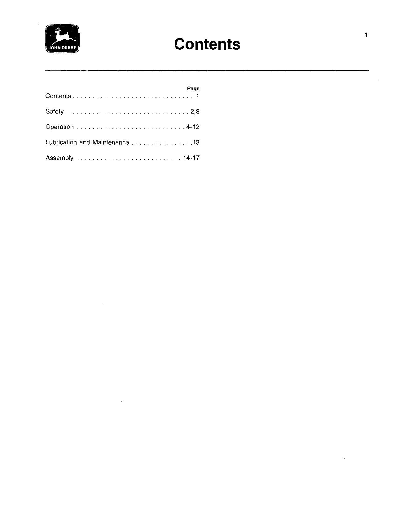 JOHN DEERE 25 MÄHDRESCHER-BETRIEBSHANDBUCH NR. 1