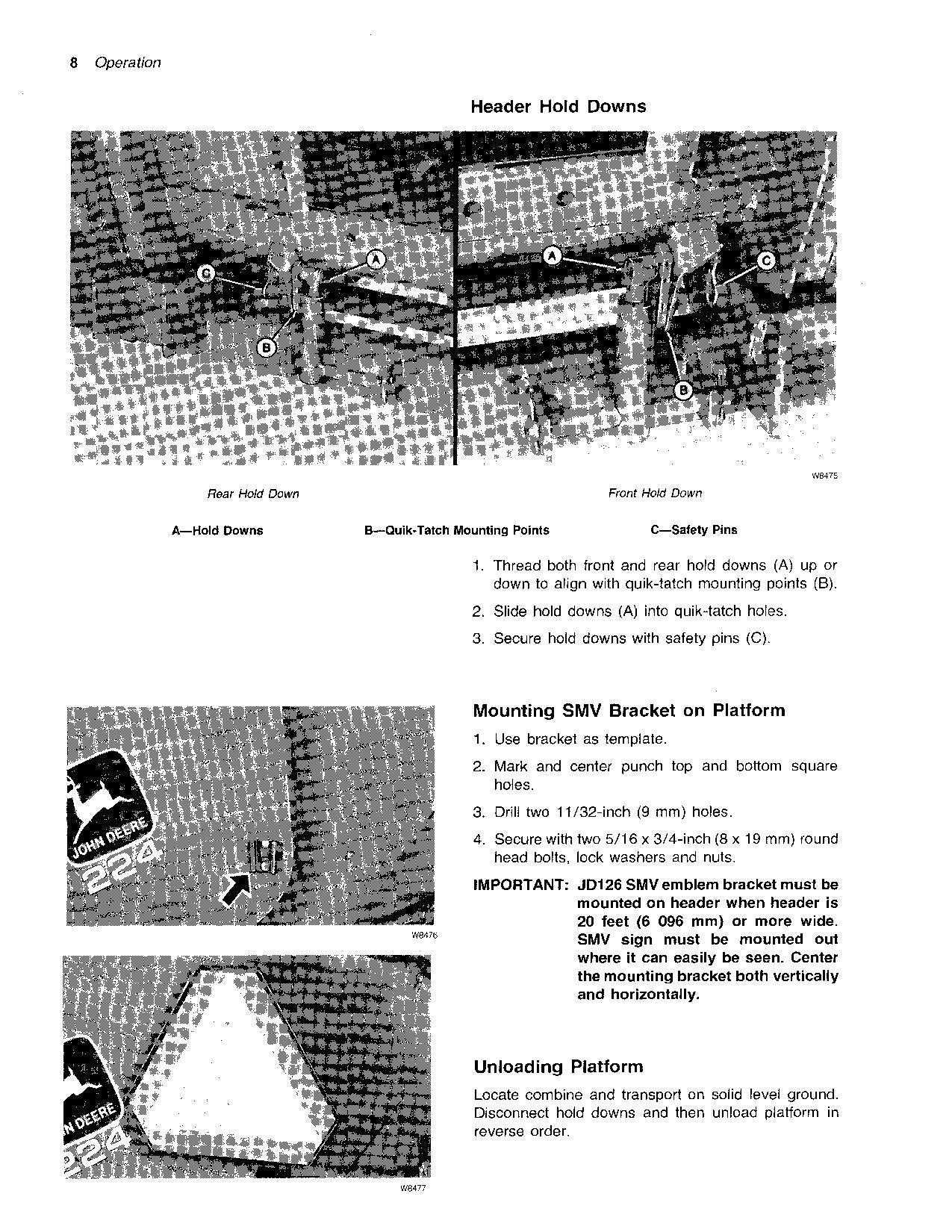 JOHN DEERE 25 MÄHDRESCHER-BETRIEBSHANDBUCH NR. 1