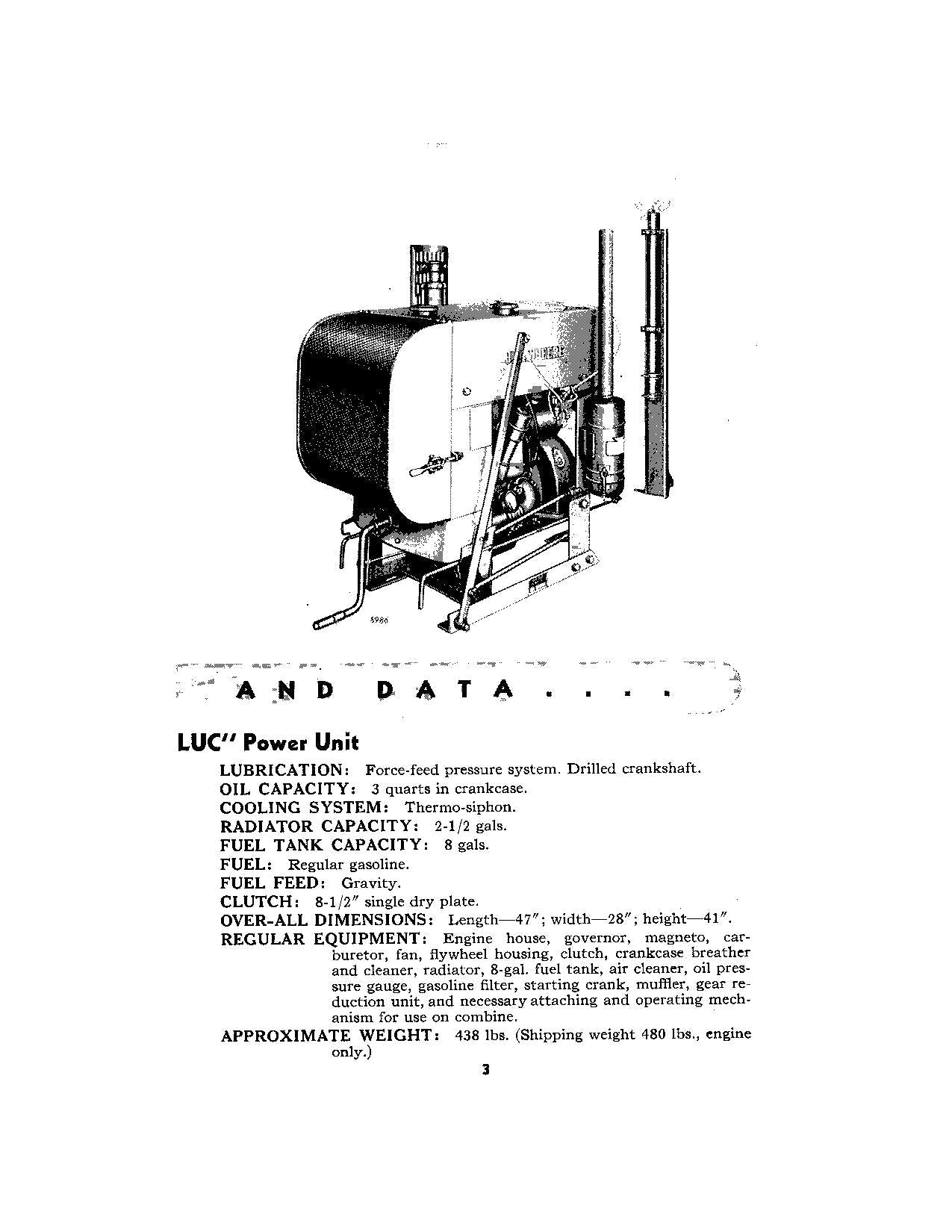 JOHN DEERE LUC 12-A LUS LUW COMBINE OPERATOR MANUAL