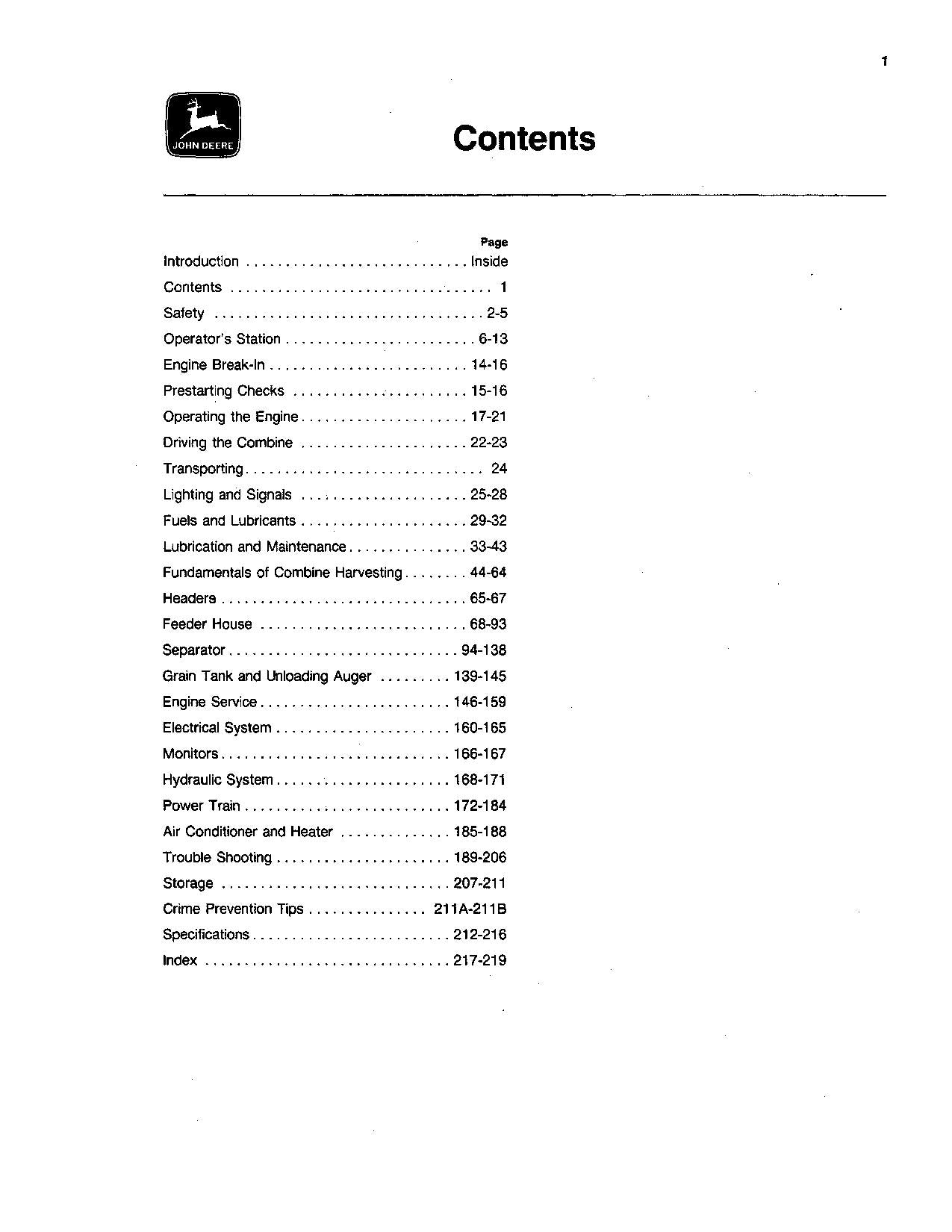 JOHN DEERE 4420 MÄHDRESCHER-BETRIEBSHANDBUCH Nr. 3