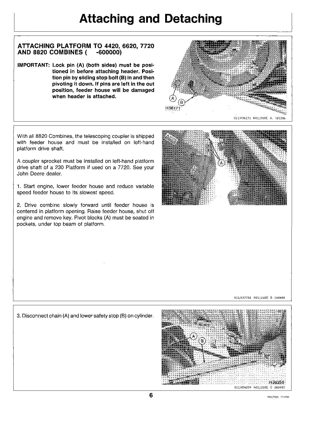 JOHN DEERE 200 COMBINE OPERATOR MANUAL