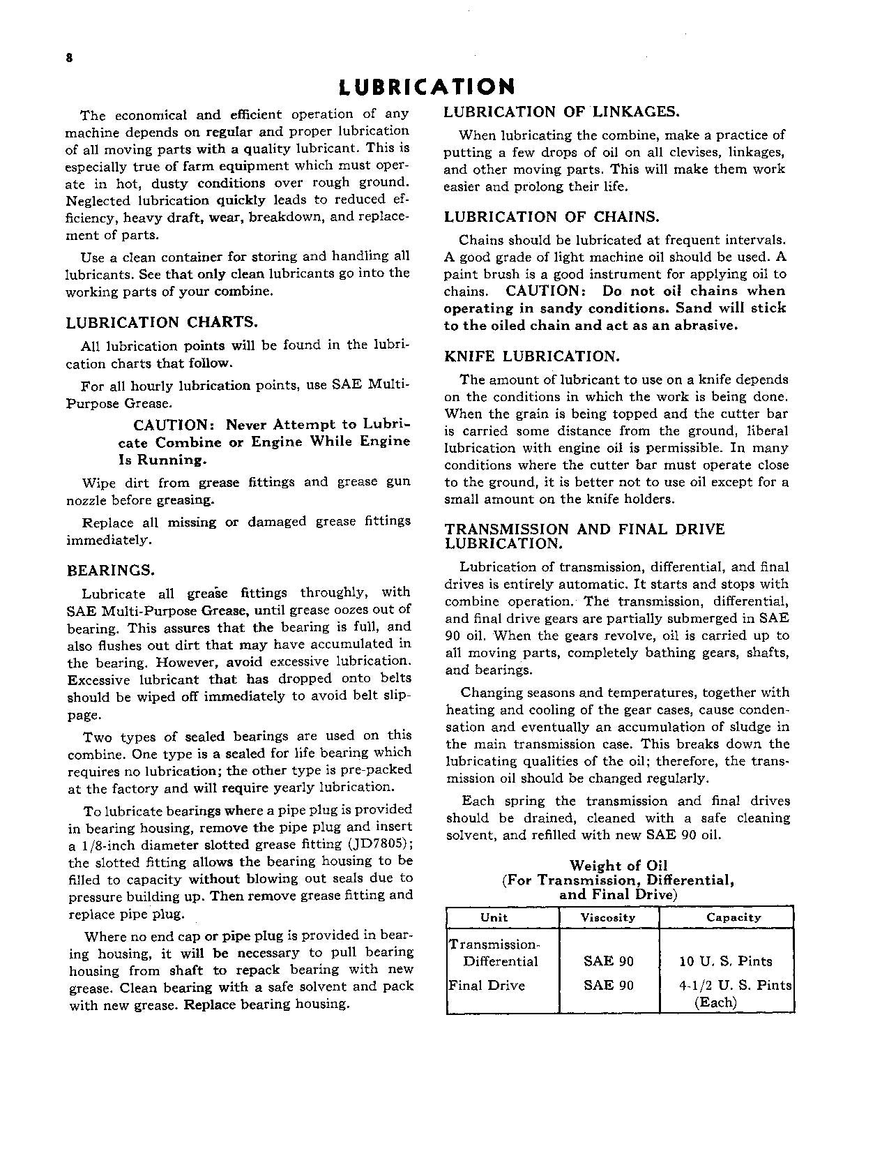 JOHN DEERE 55 MÄHDRESCHER-BETRIEBSHANDBUCH NR. 2