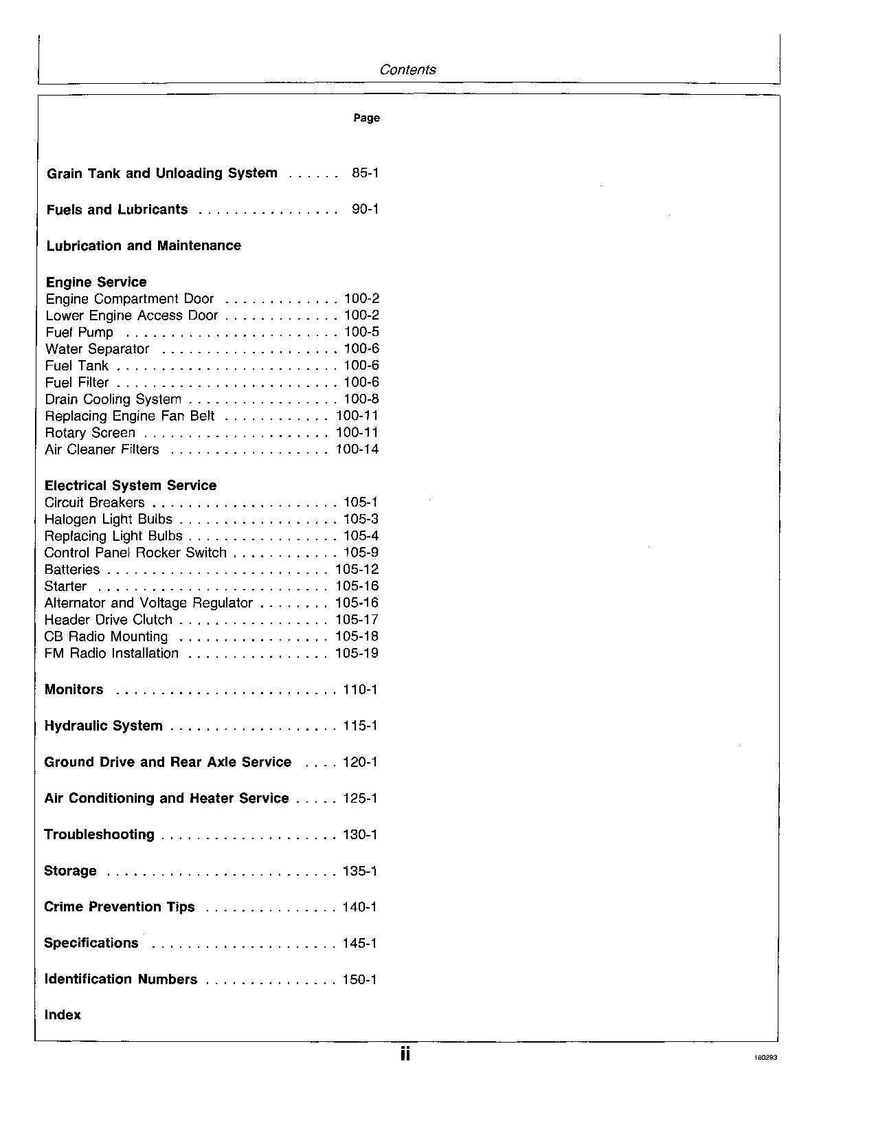 JOHN DEERE CTS MÄHDRESCHER-BETRIEBSHANDBUCH Nr. 1