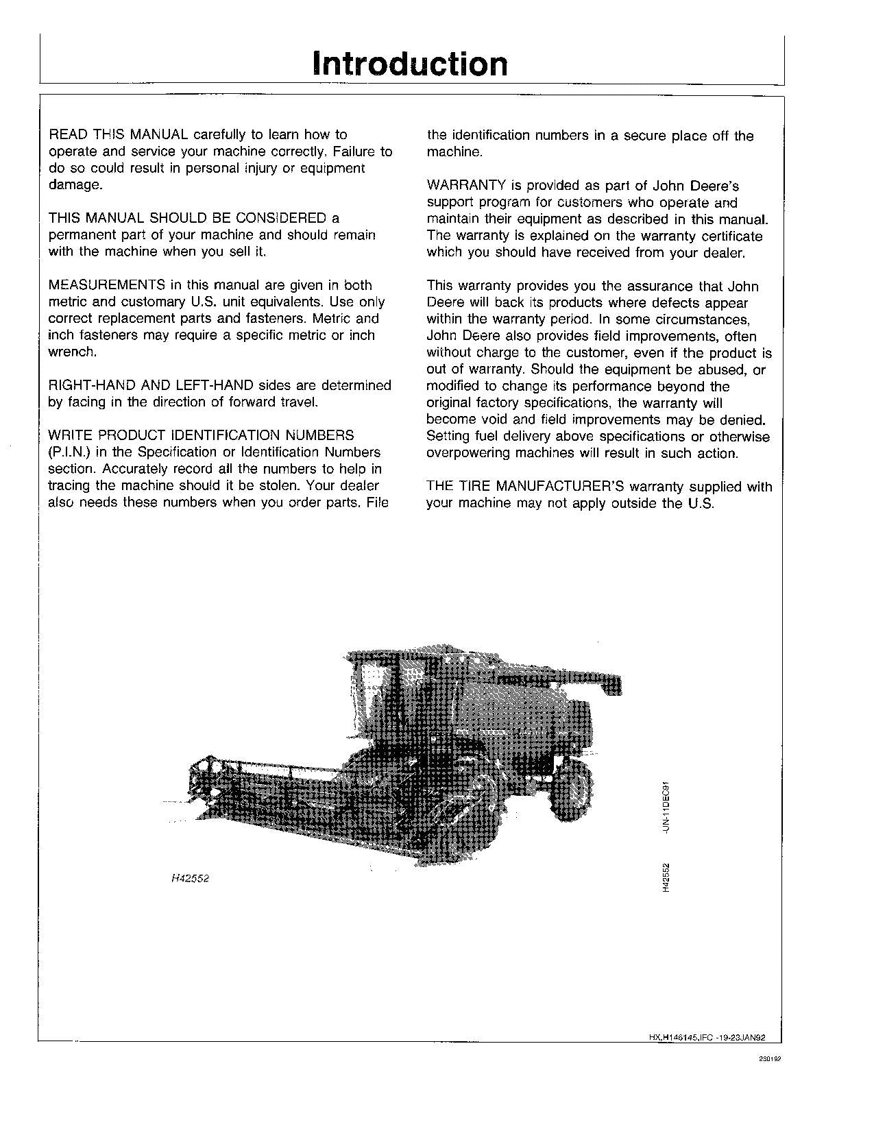 JOHN DEERE CTS COMBINE OPERATOR MANUAL #1