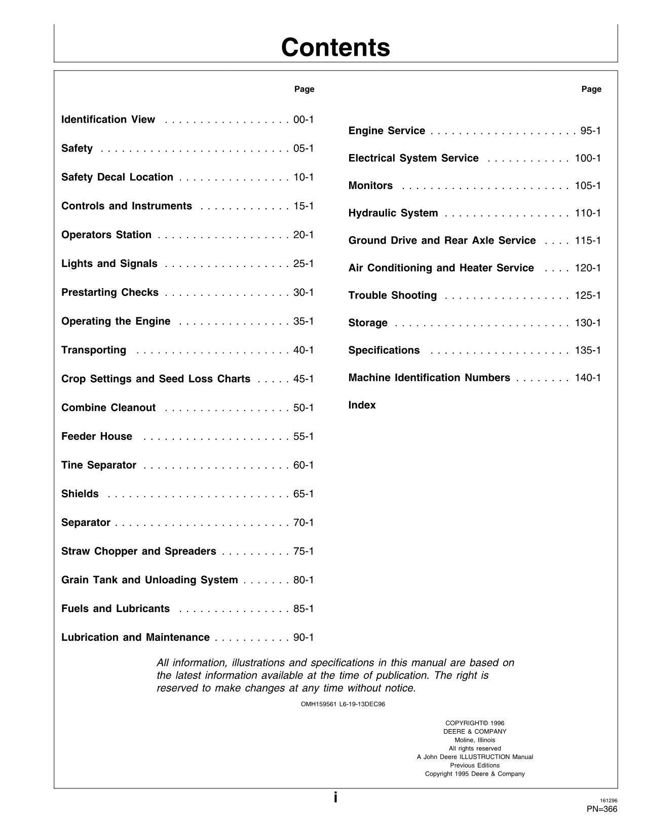 JOHN DEERE CTS CTS II COMBINE OPERATOR MANUAL