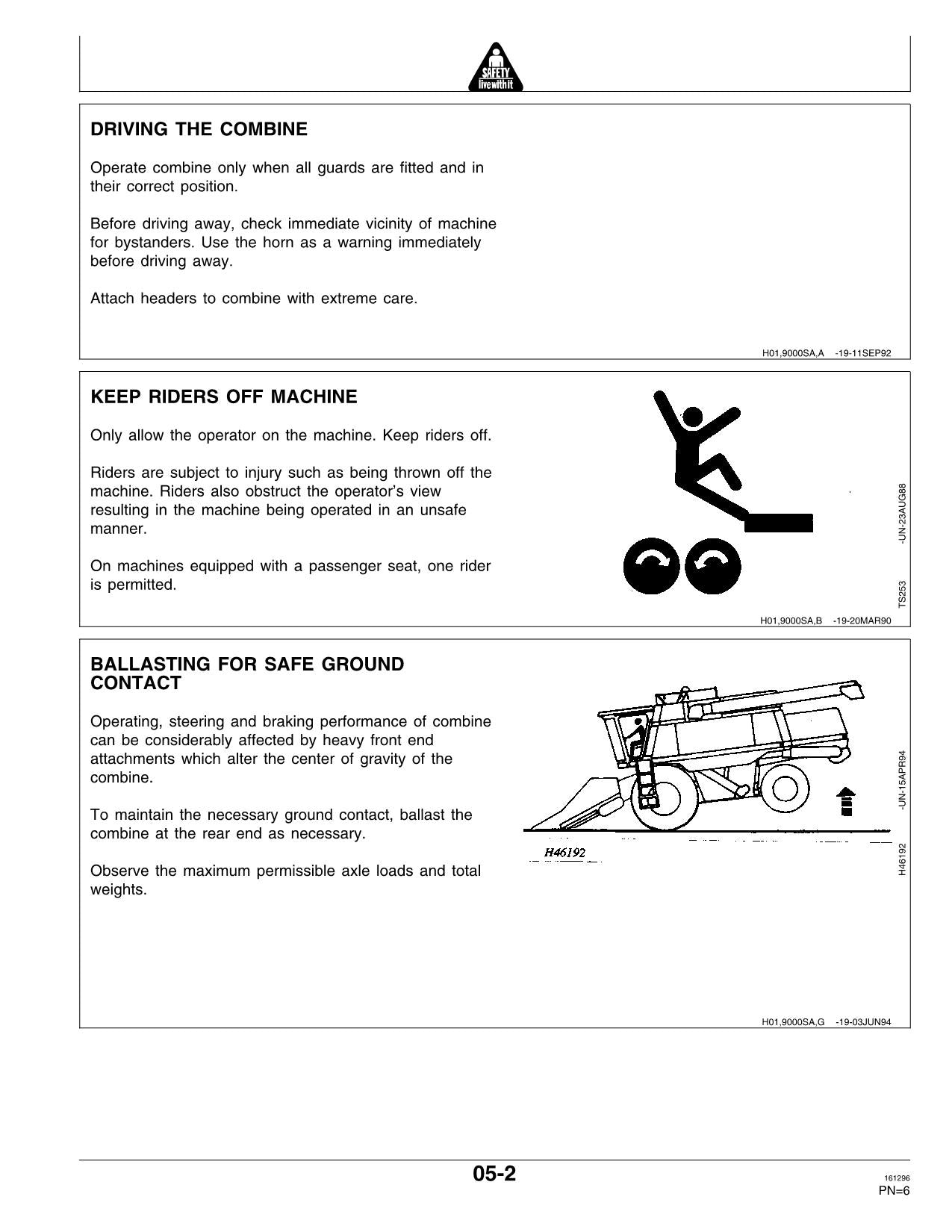 JOHN DEERE CTS CTS II COMBINE OPERATOR MANUAL