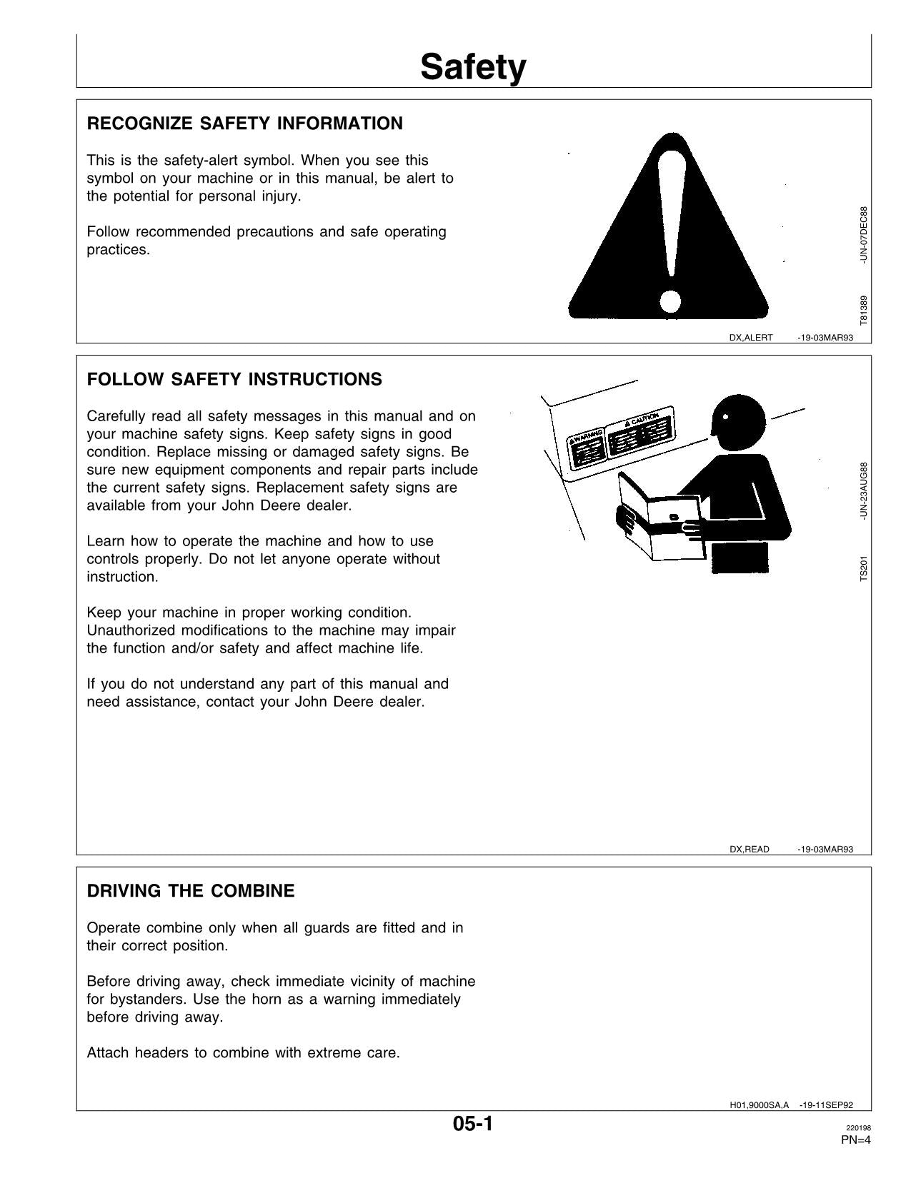 JOHN DEERE CTS MÄHDRESCHER-BETRIEBSHANDBUCH NR. 3