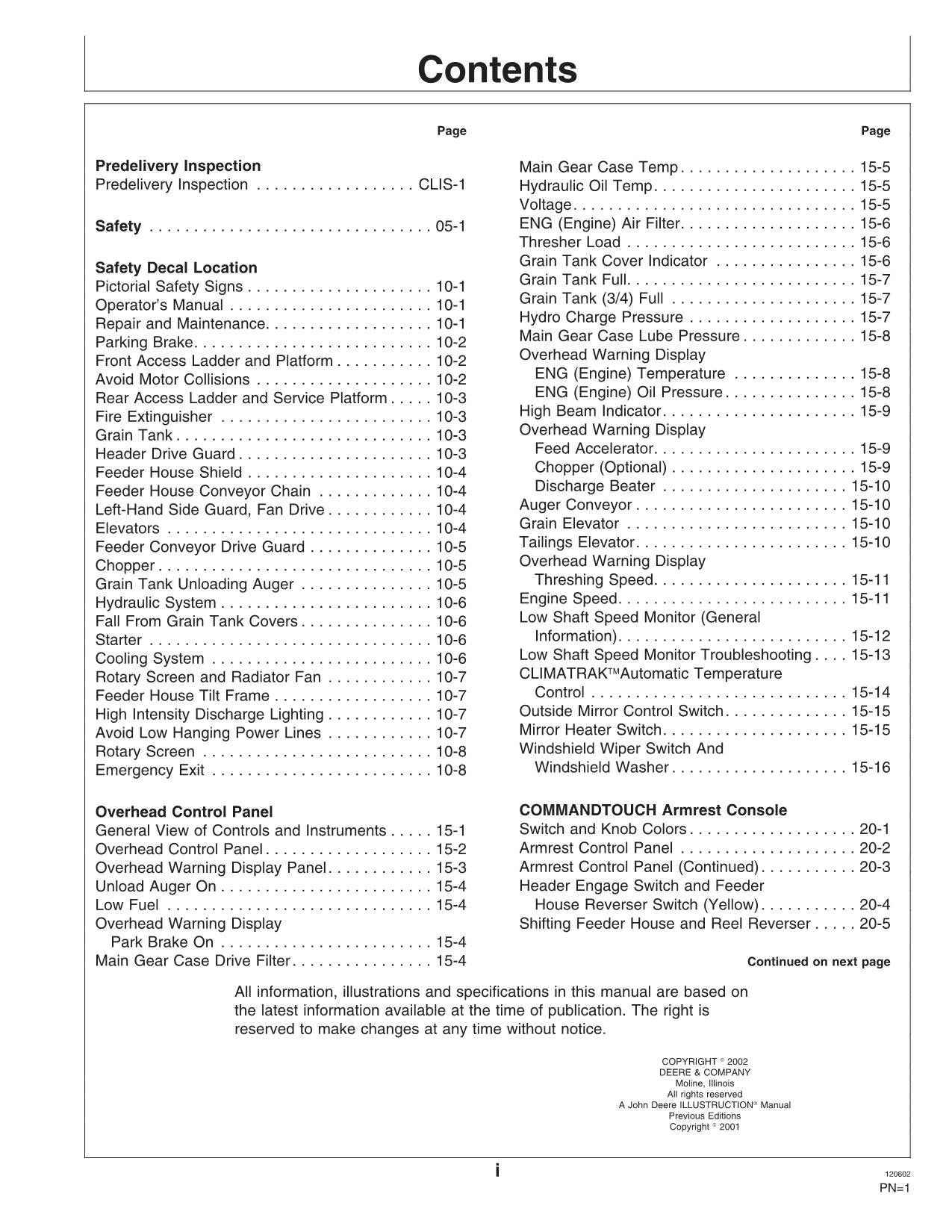 JOHN DEERE 9880 STS COMBINE OPERATOR MANUAL #2