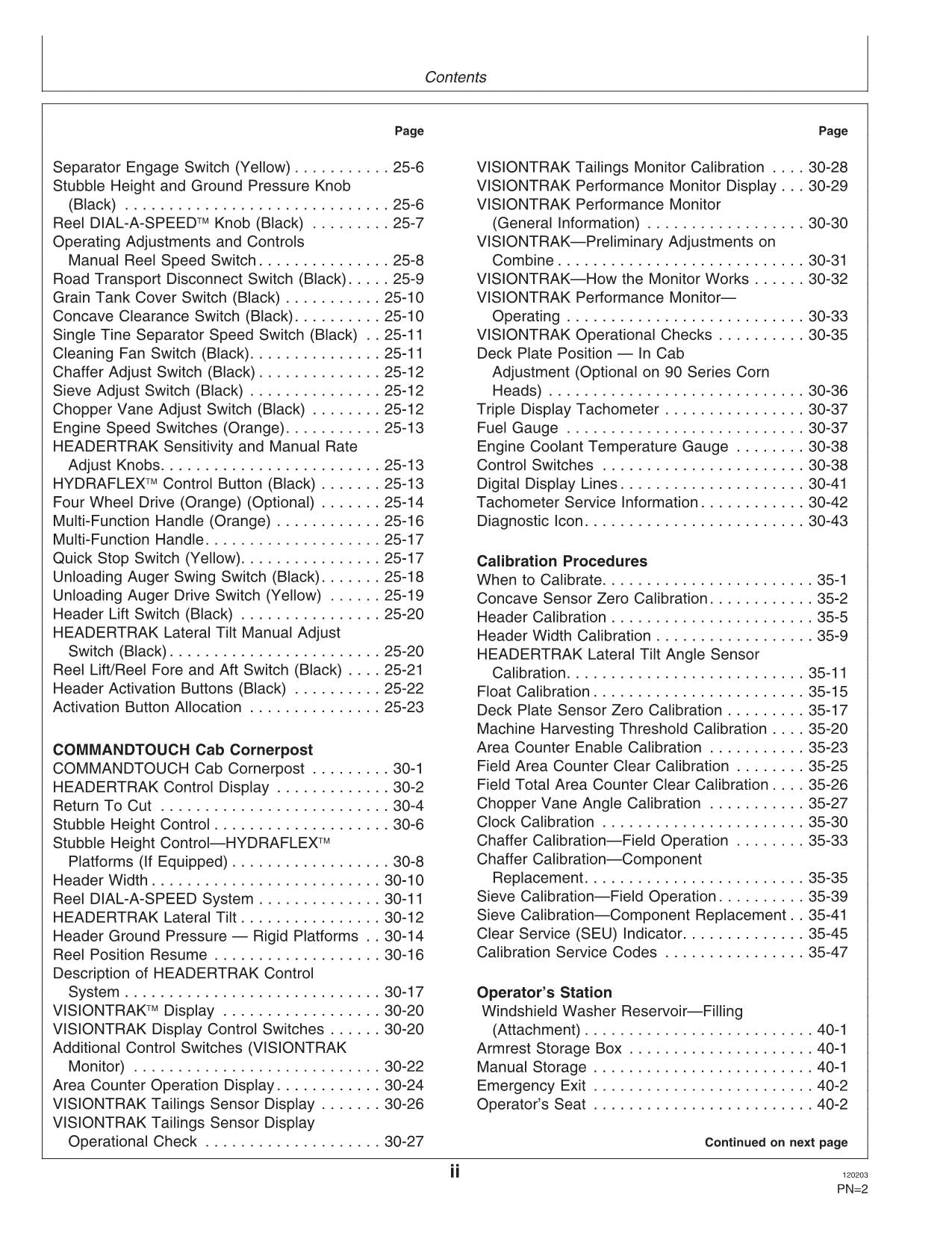 JOHN DEERE 9880 STS MÄHDRESCHER-BETRIEBSHANDBUCH Nr. 3