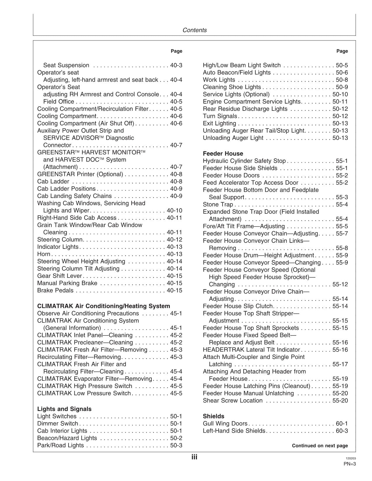 JOHN DEERE 9880 STS MÄHDRESCHER-BETRIEBSHANDBUCH Nr. 3