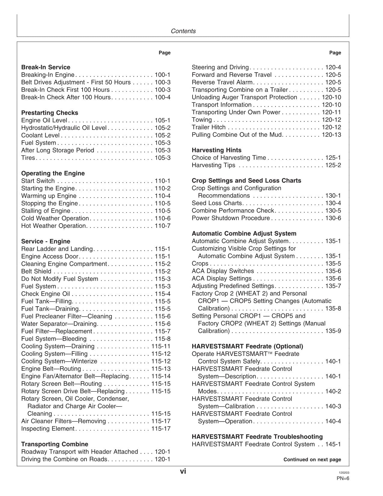 JOHN DEERE 9880 STS MÄHDRESCHER-BETRIEBSHANDBUCH Nr. 3