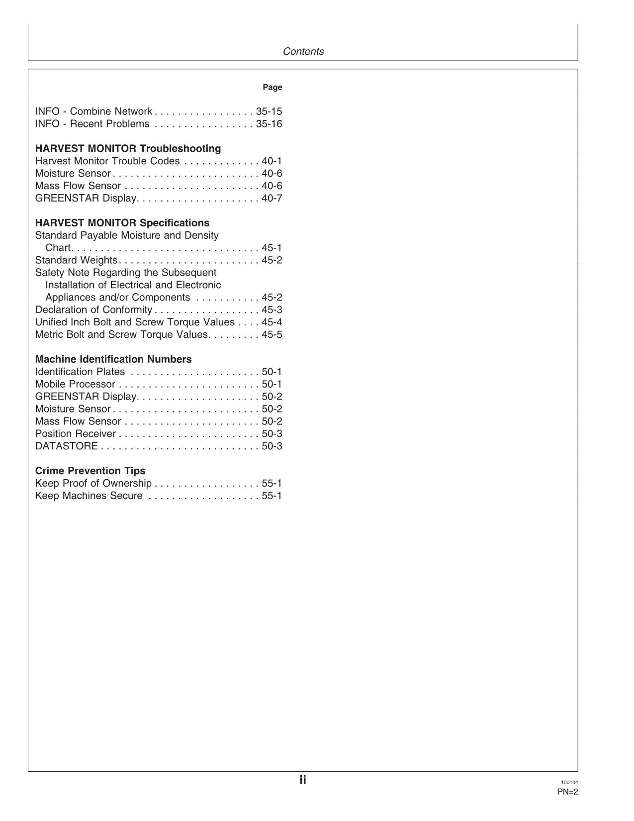 JOHN DEERE 9550 9450 9650 9650 STS MÄHDRESCHER BEDIENUNGSANLEITUNG