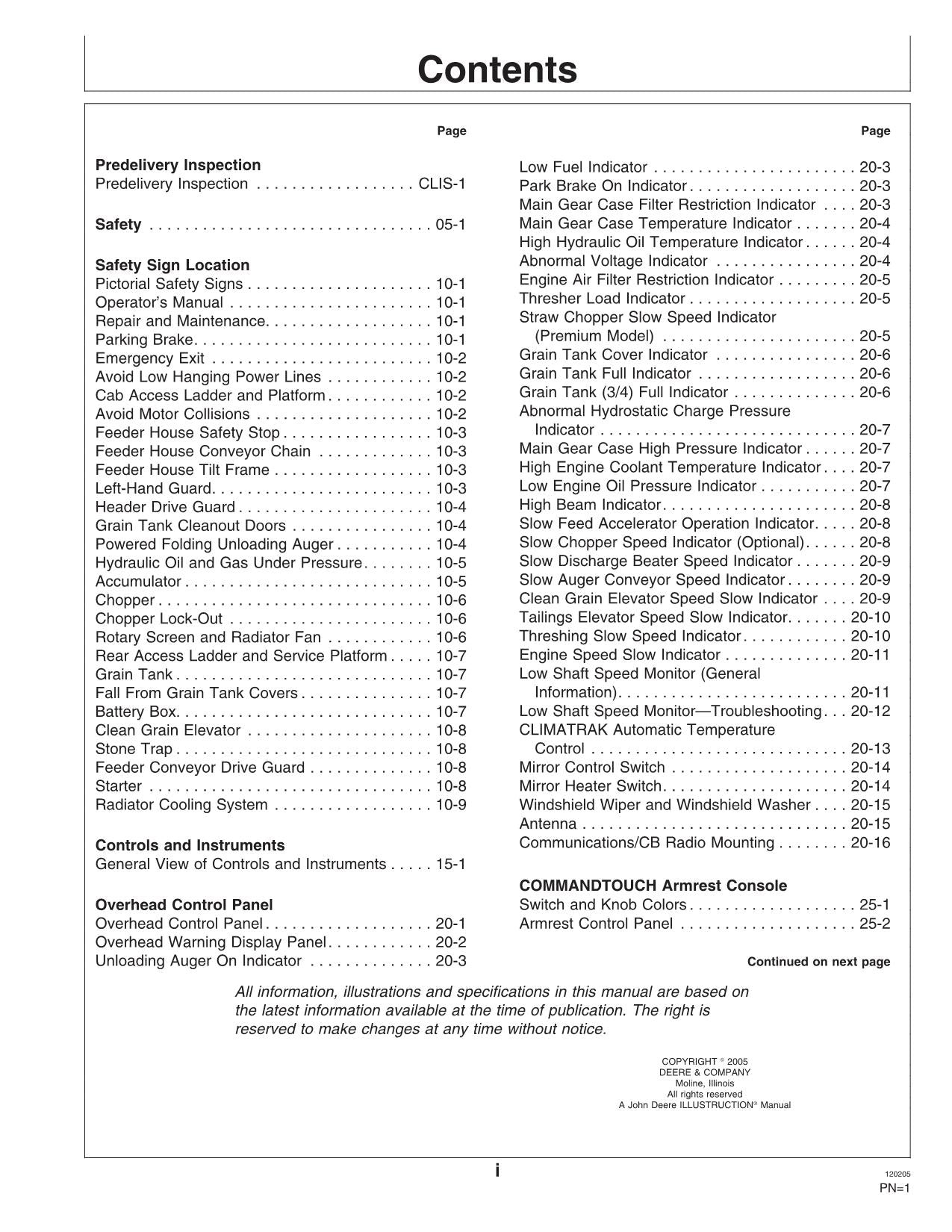 JOHN DEERE 9880i STS MÄHDRESCHER-BETRIEBSHANDBUCH Nr. 1