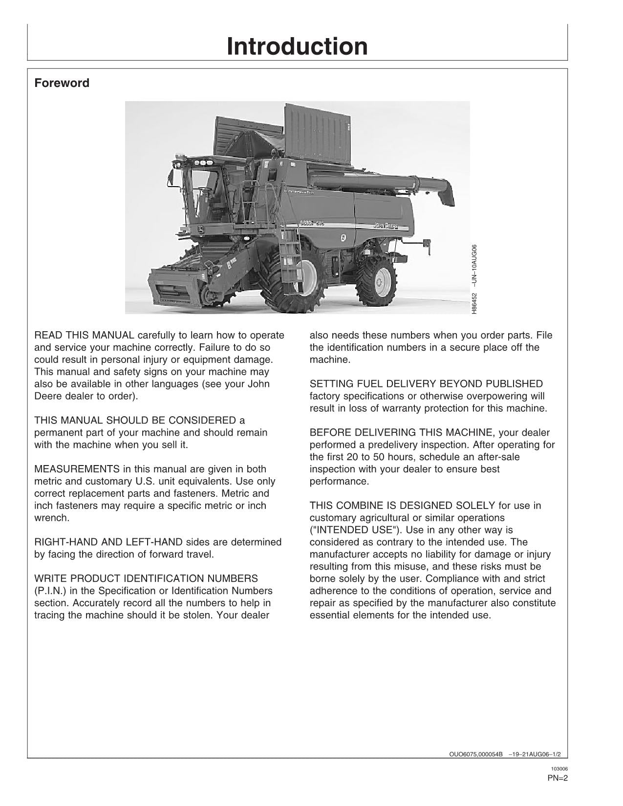 JOHN DEERE 9880i STS MÄHDRESCHER-BETRIEBSHANDBUCH Nr. 3