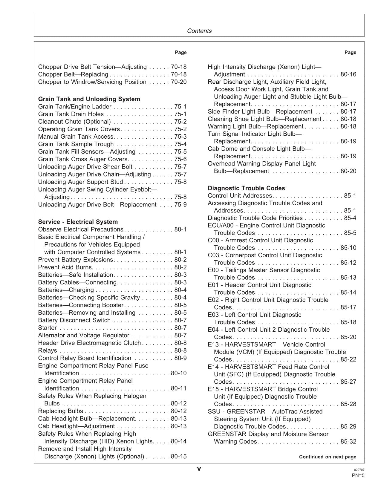 JOHN DEERE 9560i STS MÄHDRESCHER-BETRIEBSHANDBUCH Nr. 1