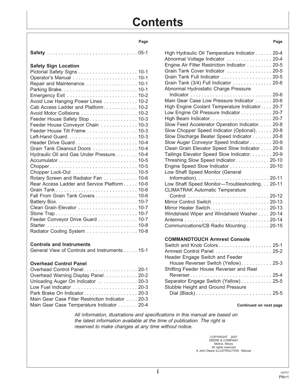 JOHN DEERE 9560i STS COMBINE OPERATOR MANUAL #1