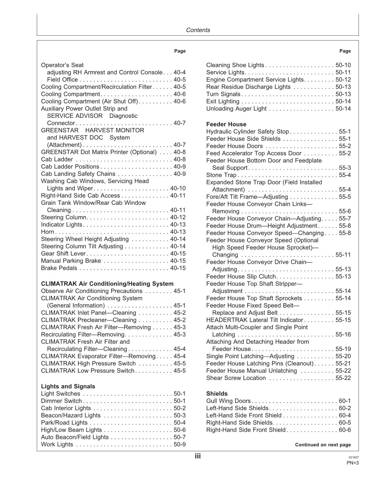 JOHN DEERE 9560i STS COMBINE OPERATOR MANUAL #2