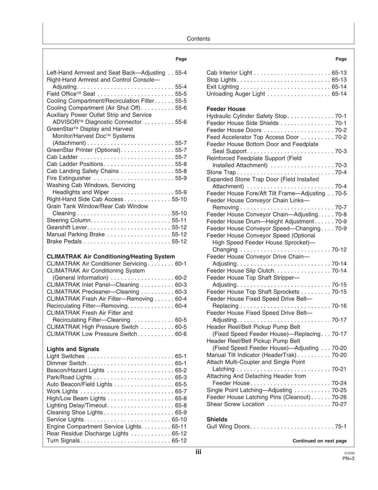 JOHN DEERE S690 MÄHDRESCHER-BETRIEBSHANDBUCH Nr. 1