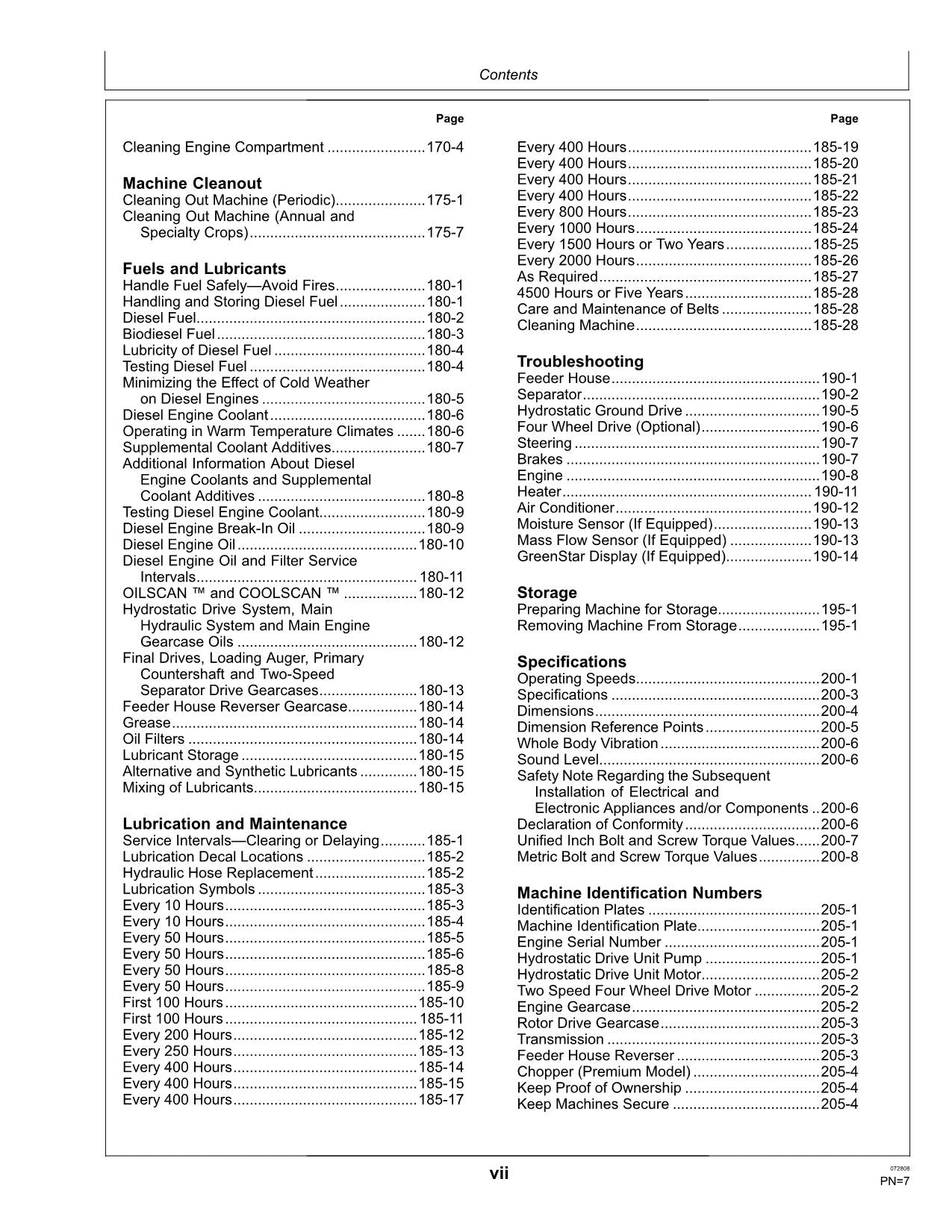 JOHN DEERE S690 MÄHDRESCHER-BETRIEBSHANDBUCH NR. 2