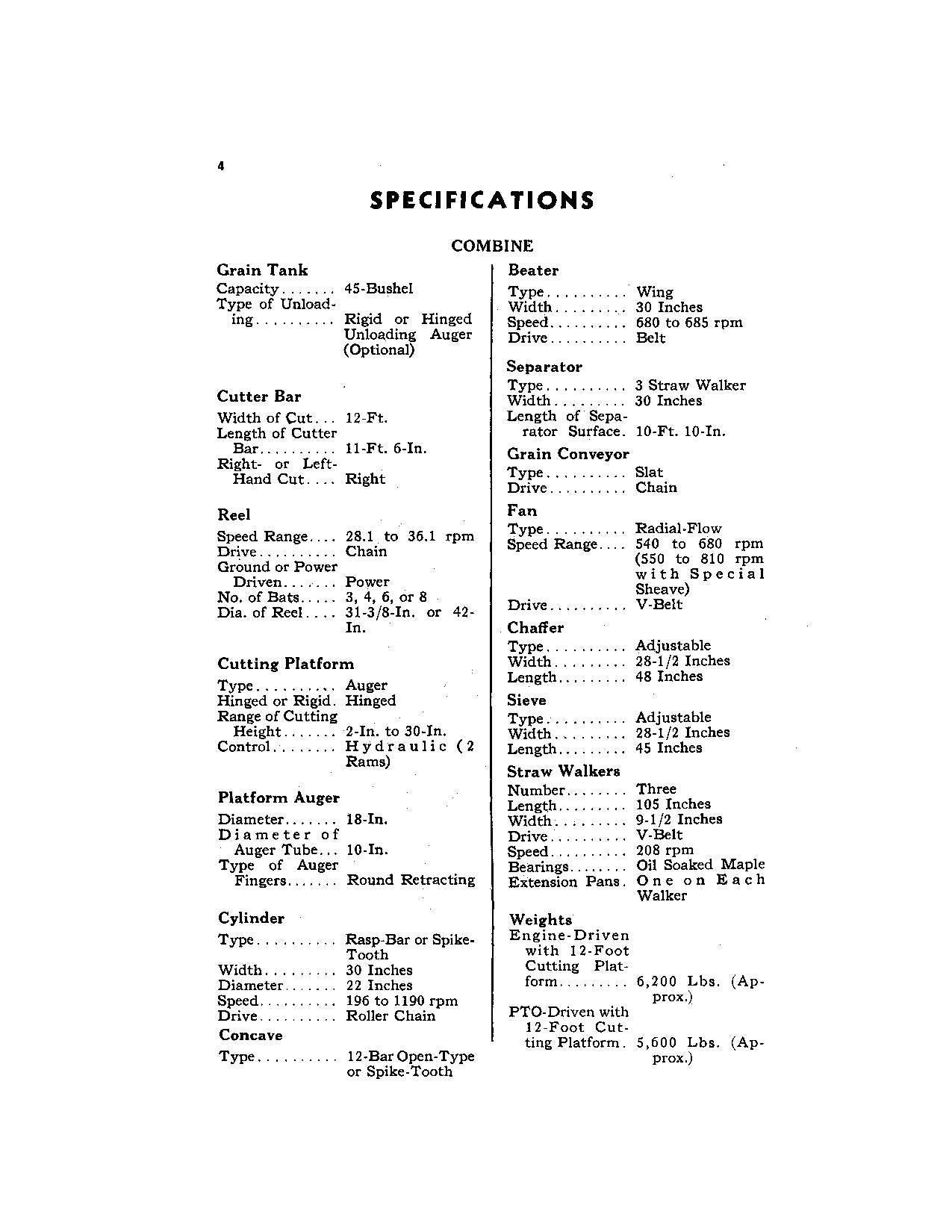 JOHN DEERE 65 COMBINE OPERATOR MANUAL