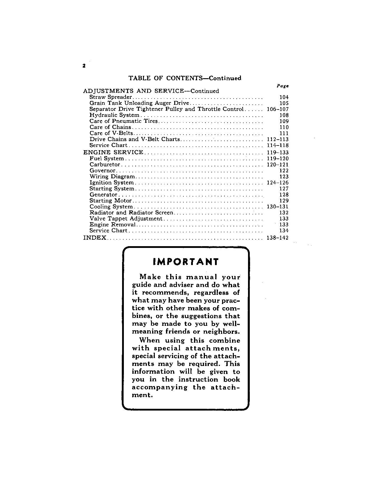 JOHN DEERE 65 COMBINE OPERATOR MANUAL