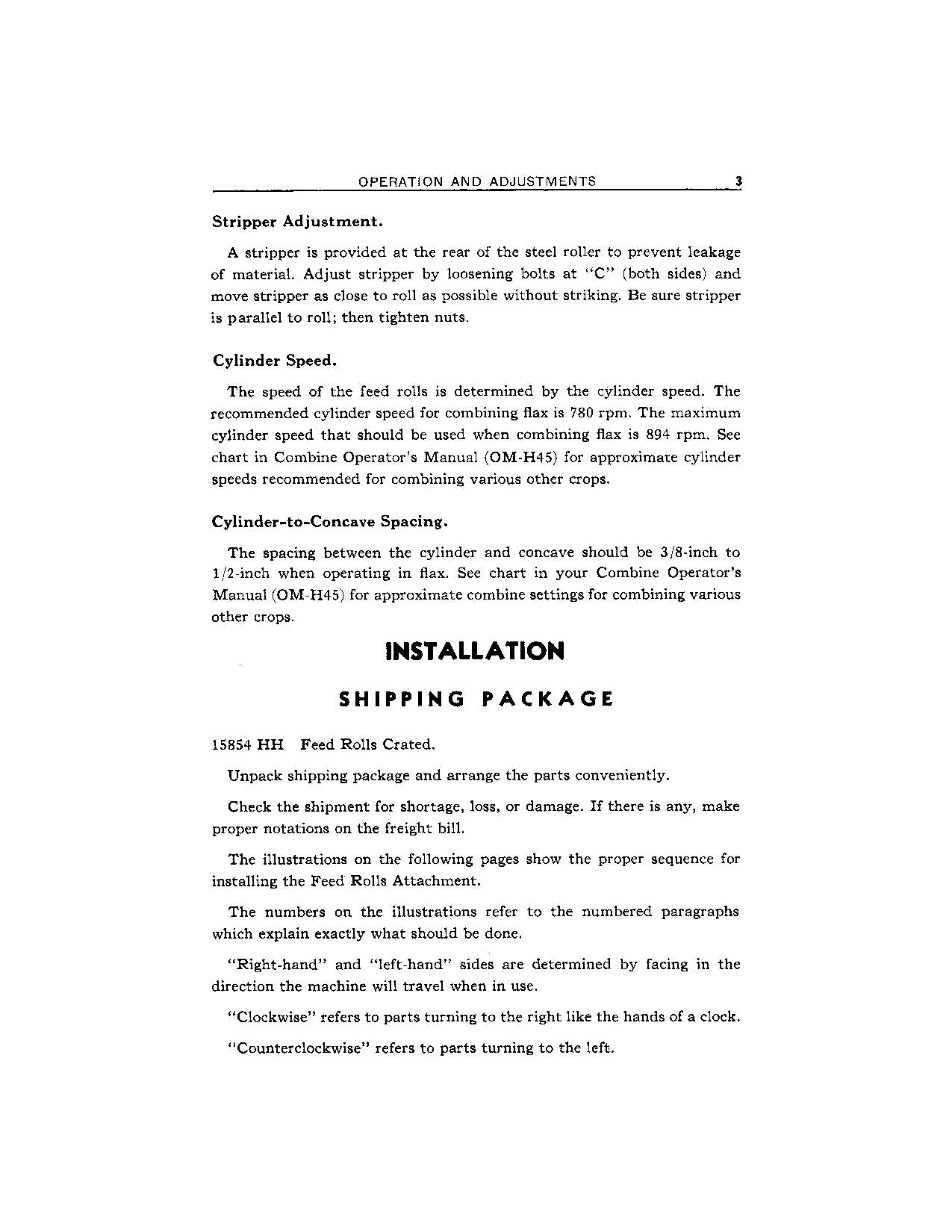 JOHN DEERE 45 MÄHDRESCHER-BETRIEBSHANDBUCH NR. 4