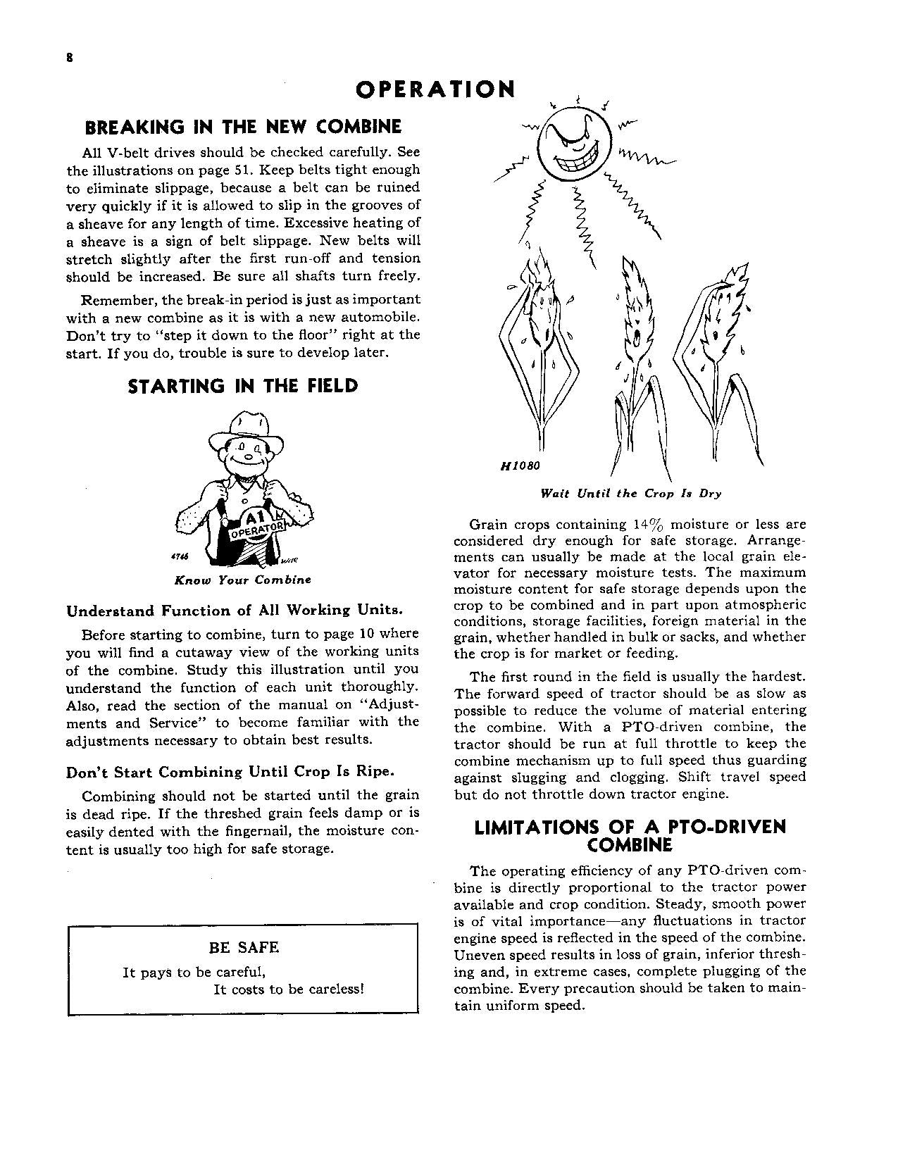 JOHN DEERE 30 MÄHDRESCHER-BETRIEBSHANDBUCH